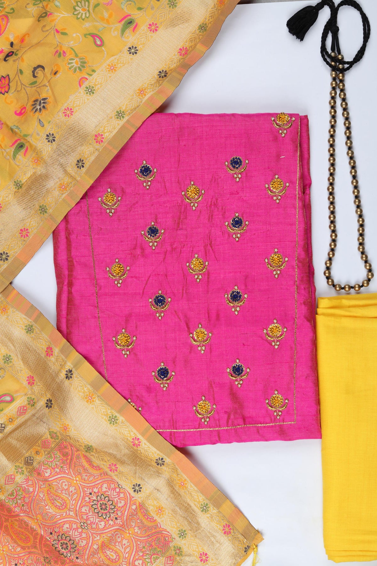 Raw Silk Piece Unstitched Suit Set – Classic Ethnic Style-364