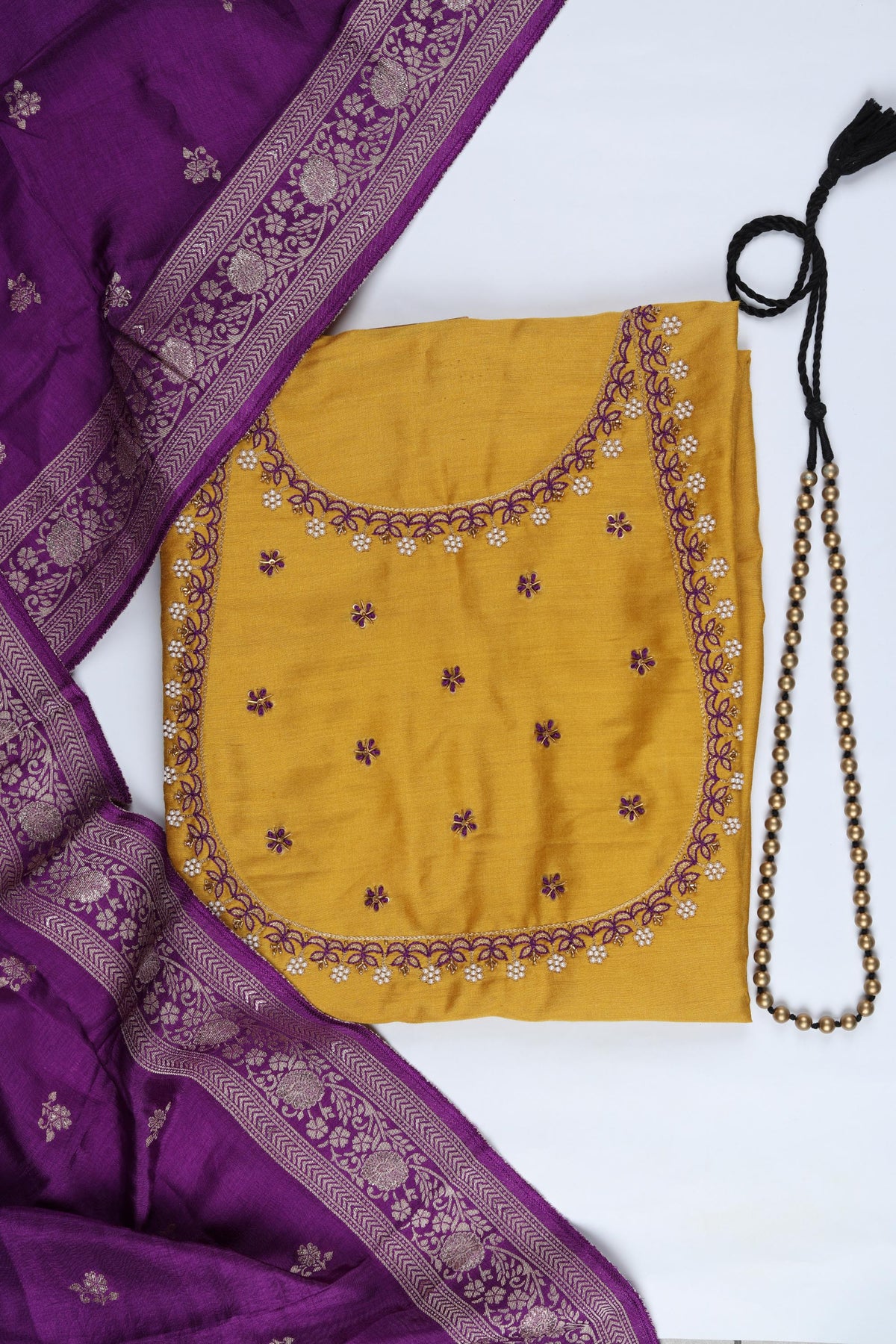 Chanderi Silk Piece Unstitched Suit Set – Classic Ethnic Style-371