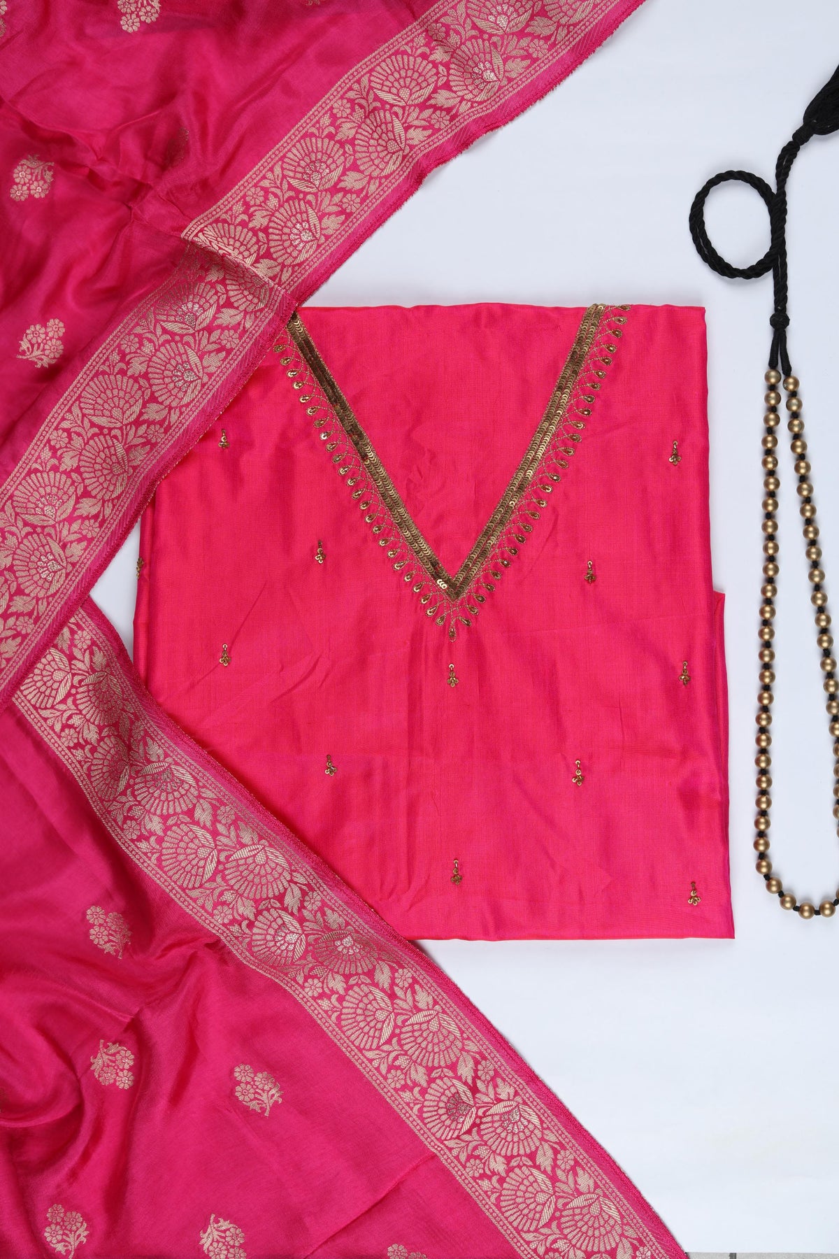 Purei Silk Piece Unstitched Suit Set – Classic Ethnic Style-375