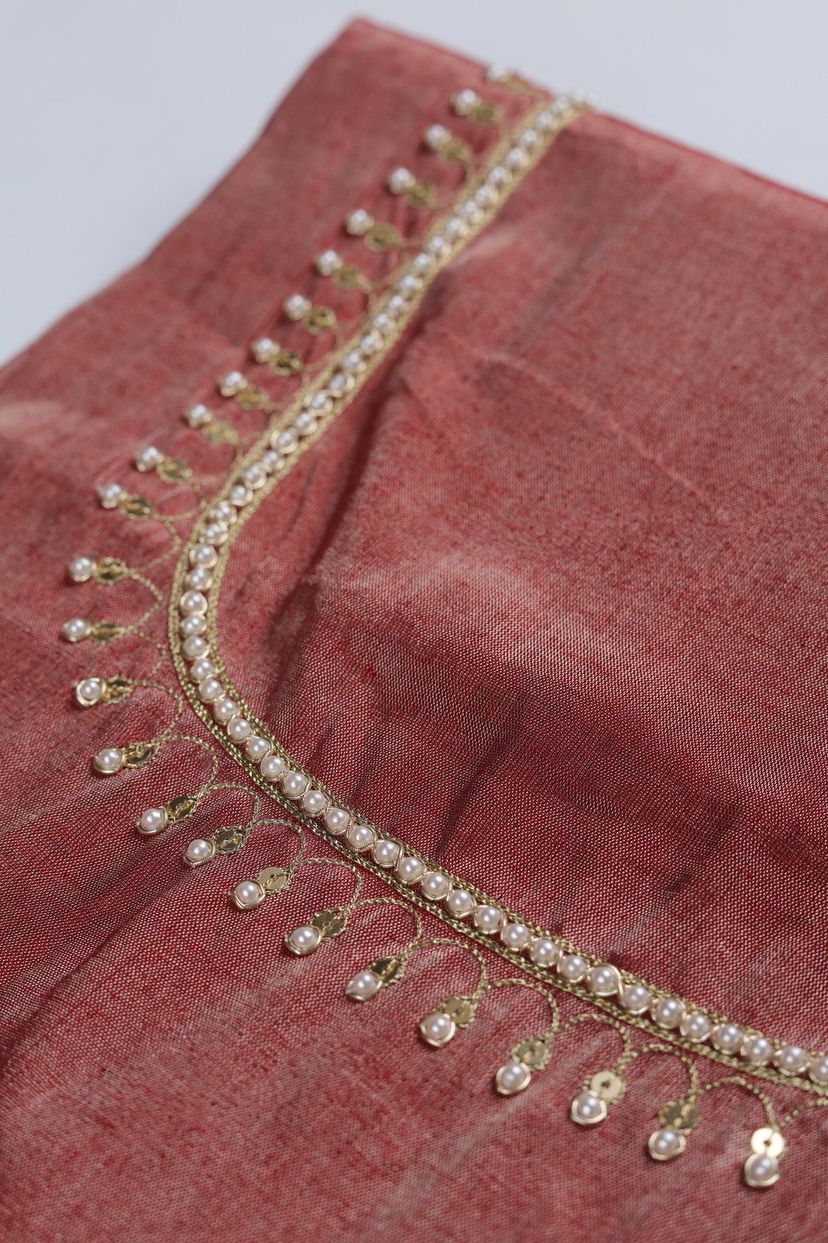 Tissue Silk 2 Piece Unstitched Suit Set – Classic Ethnic Style-384