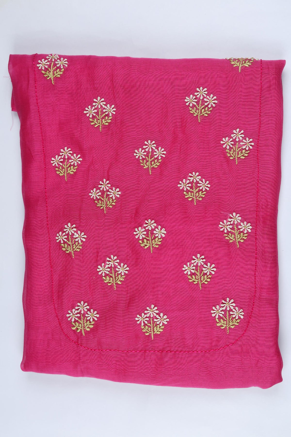 Chanderi Silk 3 Piece Unstitched Suit Set – Classic Ethnic Style-387