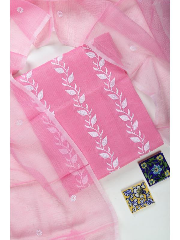 white Leaf on Pink