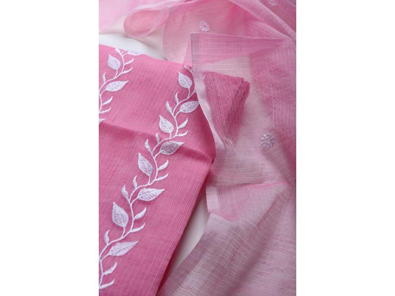 white Leaf on Pink
