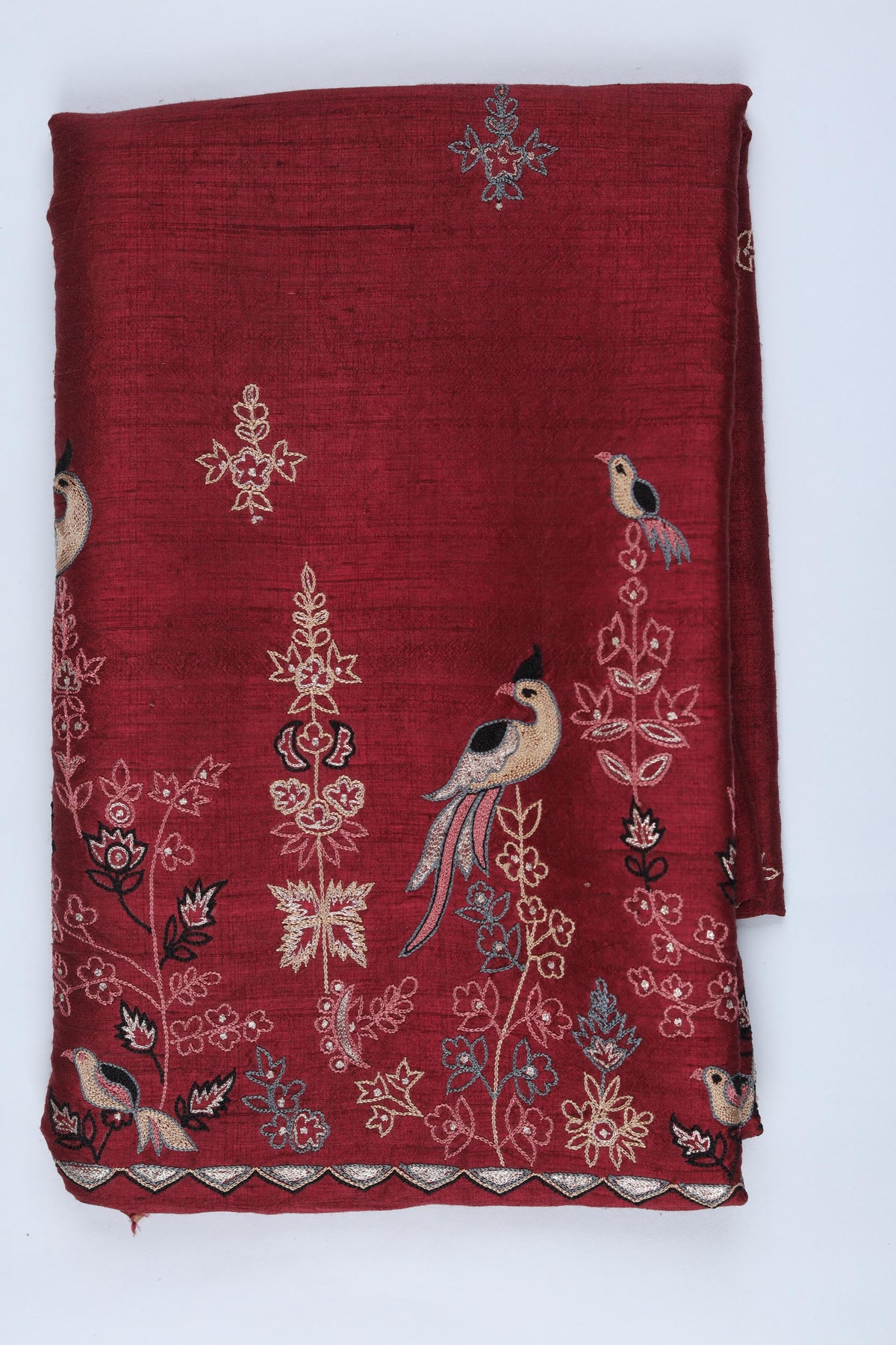 Raw Silk 3 Piece Unstitched Suit Set – Classic Ethnic Style-403