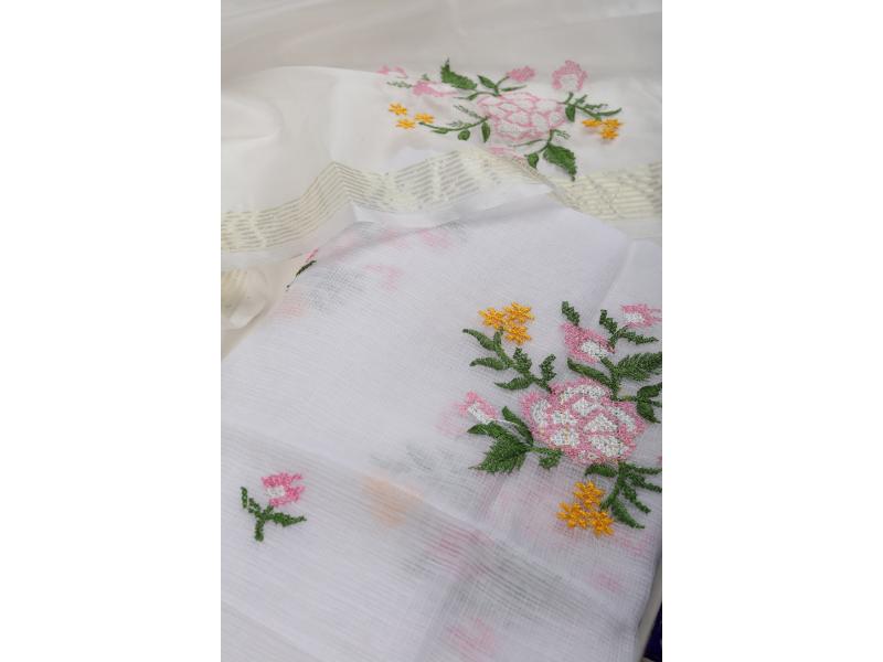Pink & green Floral Kota