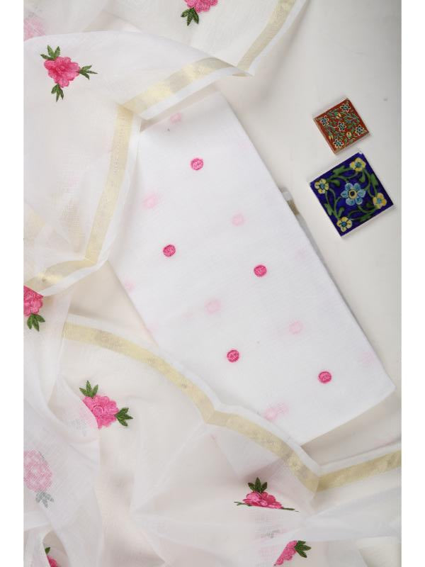 white & pink polka dot