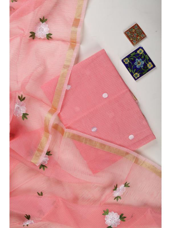 peach & white polka dot