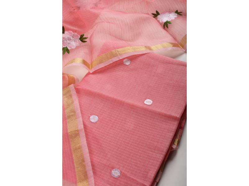 peach & white polka dot