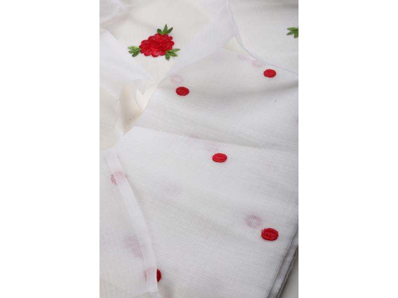 White & Red Polka dot