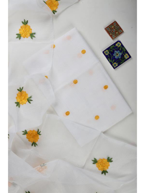 White & yellow Polka dot