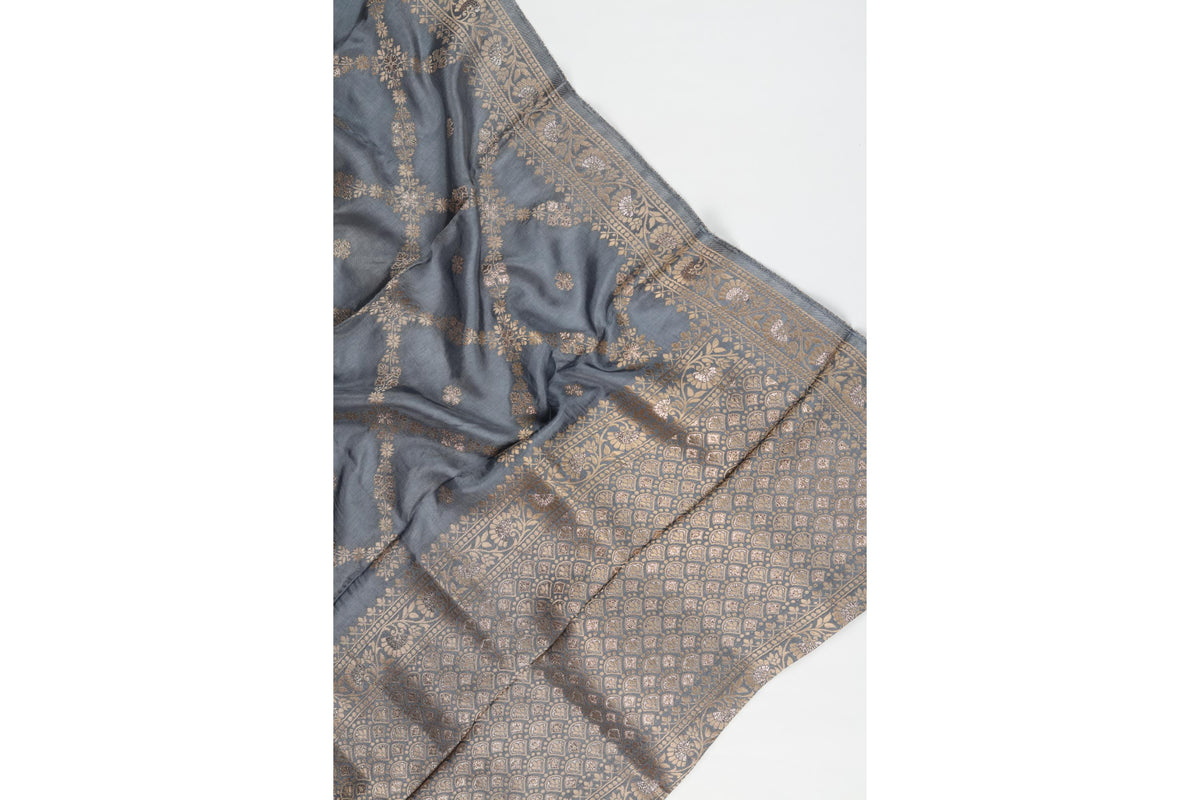 Tussar Silk 2 Piece Unstitched Suit Set – Classic Ethnic Style-432