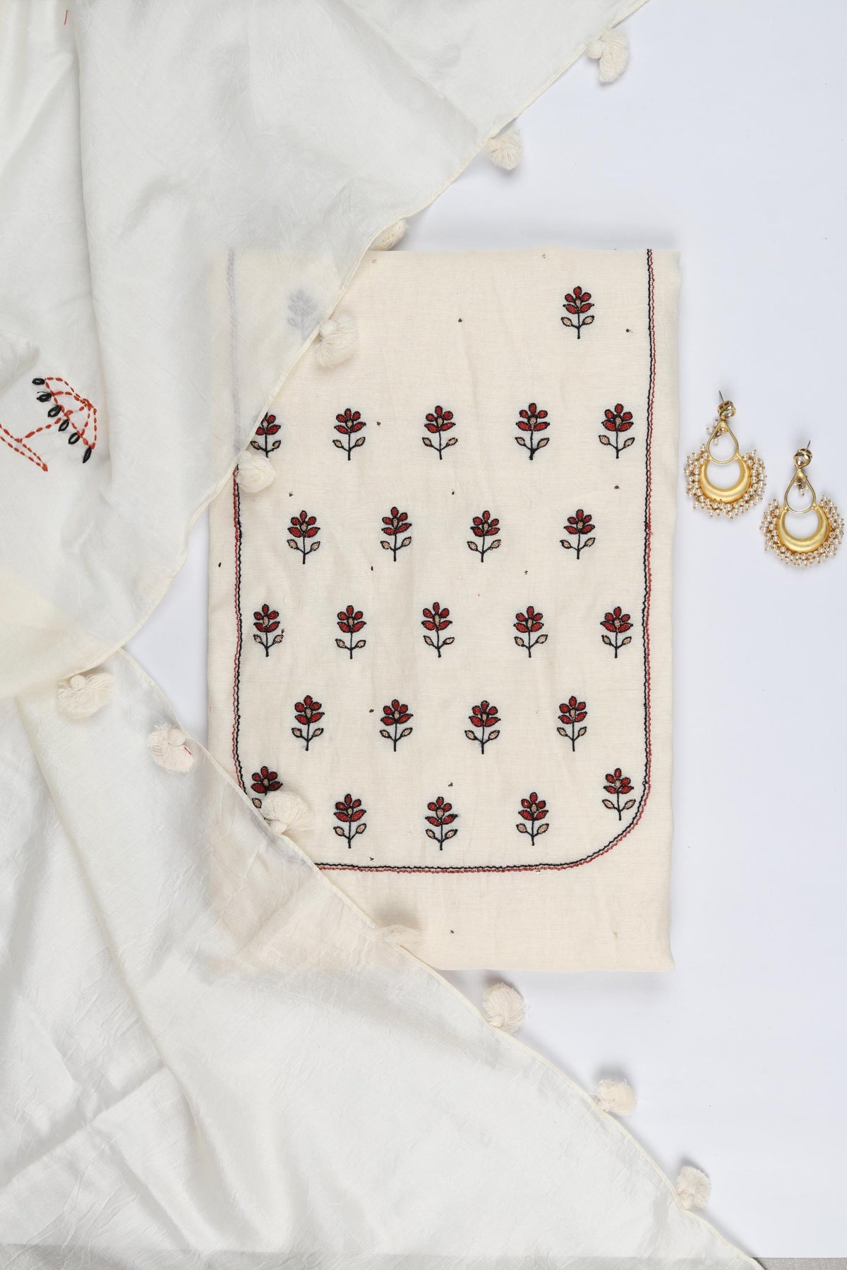 Cotton 2 Piece Unstitched Suit Set – Classic Ethnic Style-435
