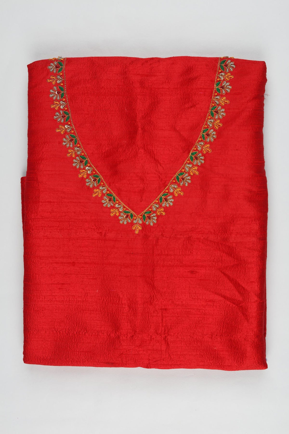 Raw Silk 3 Piece Unstitched Suit Set – Classic Ethnic Style-447