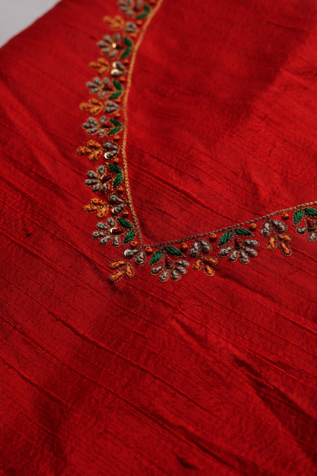 Raw Silk 3 Piece Unstitched Suit Set – Classic Ethnic Style-447
