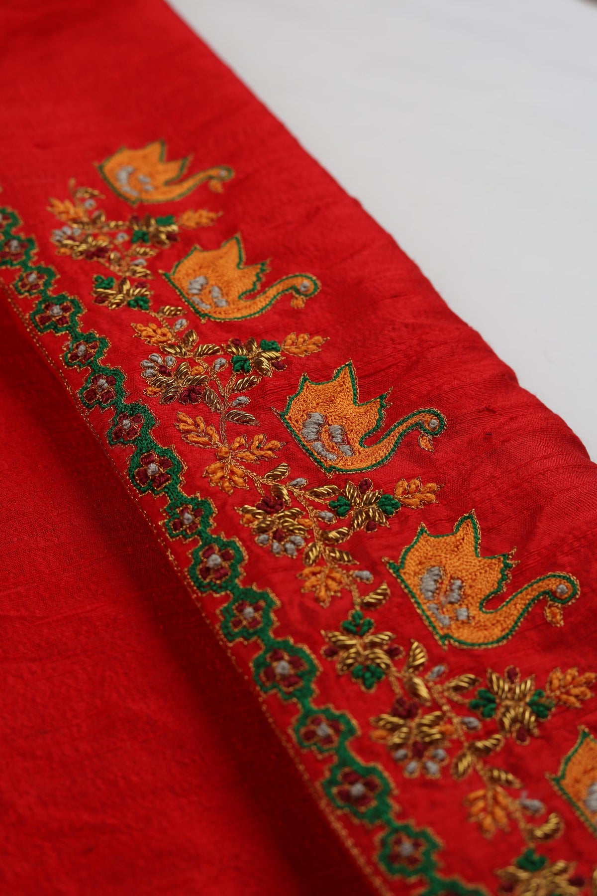 Raw Silk 3 Piece Unstitched Suit Set – Classic Ethnic Style-447