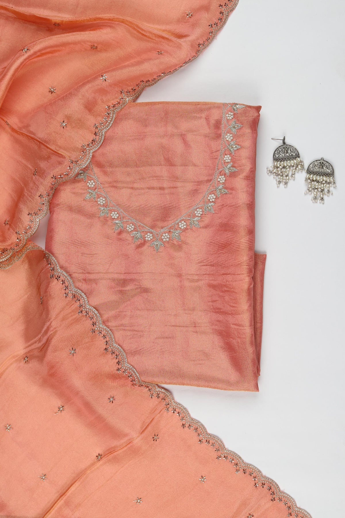 Tissue  3 Piece Unstitched Suit Set – Classic Ethnic Style-440