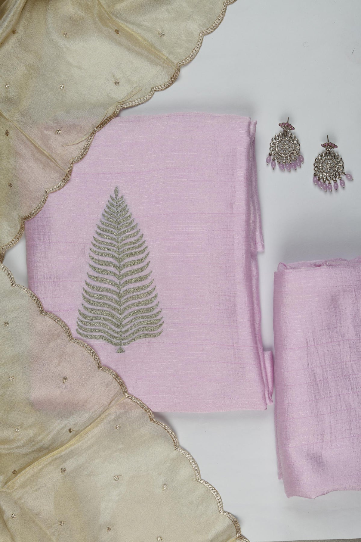 Nysa Silk 3 Piece Unstitched Suit Set – Classic Ethnic Style-416