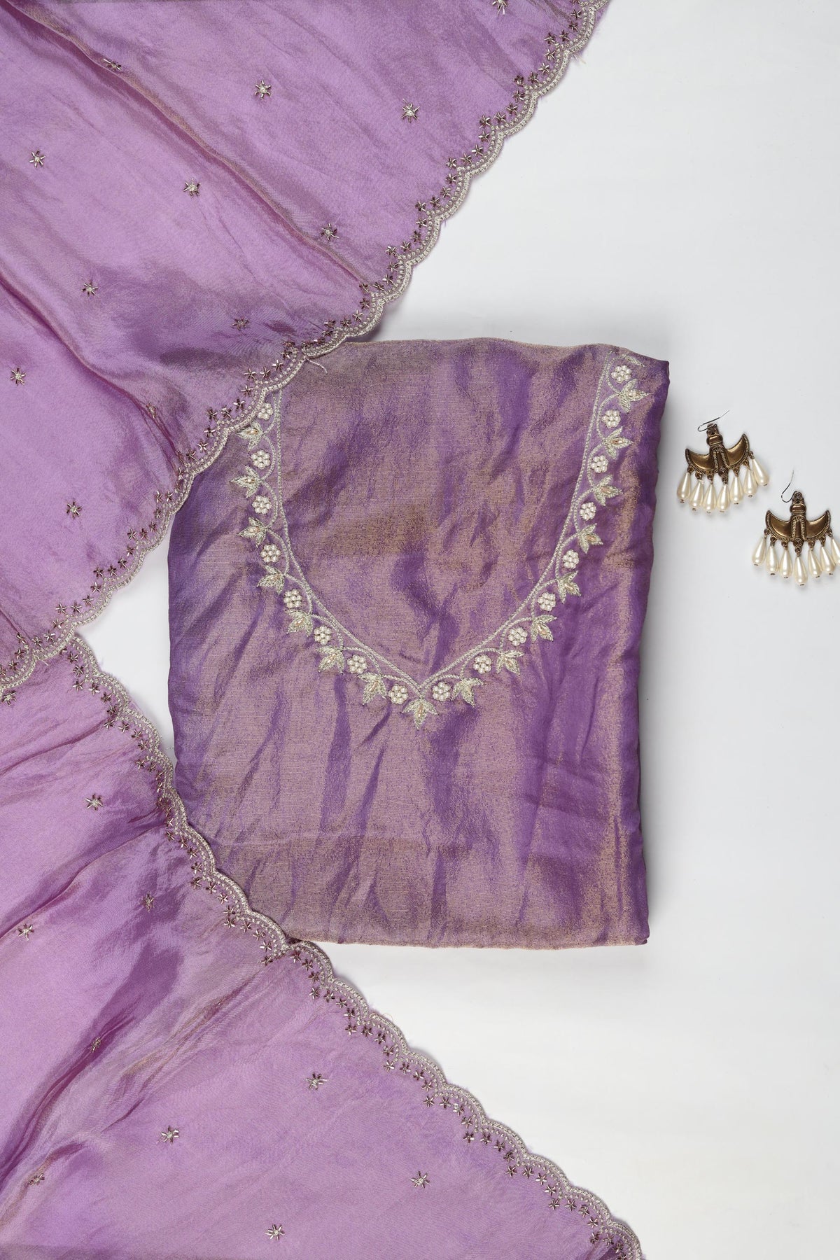 Tissue  3 Piece Unstitched Suit Set – Classic Ethnic Style-442