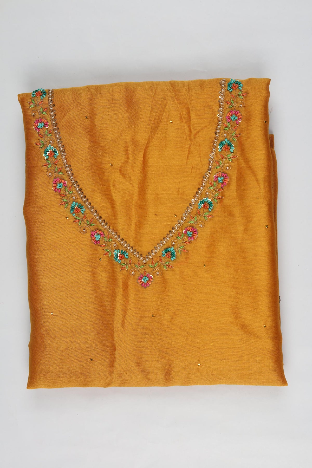 Chanderi 3 Piece Unstitched Suit Set – Classic Ethnic Style-421