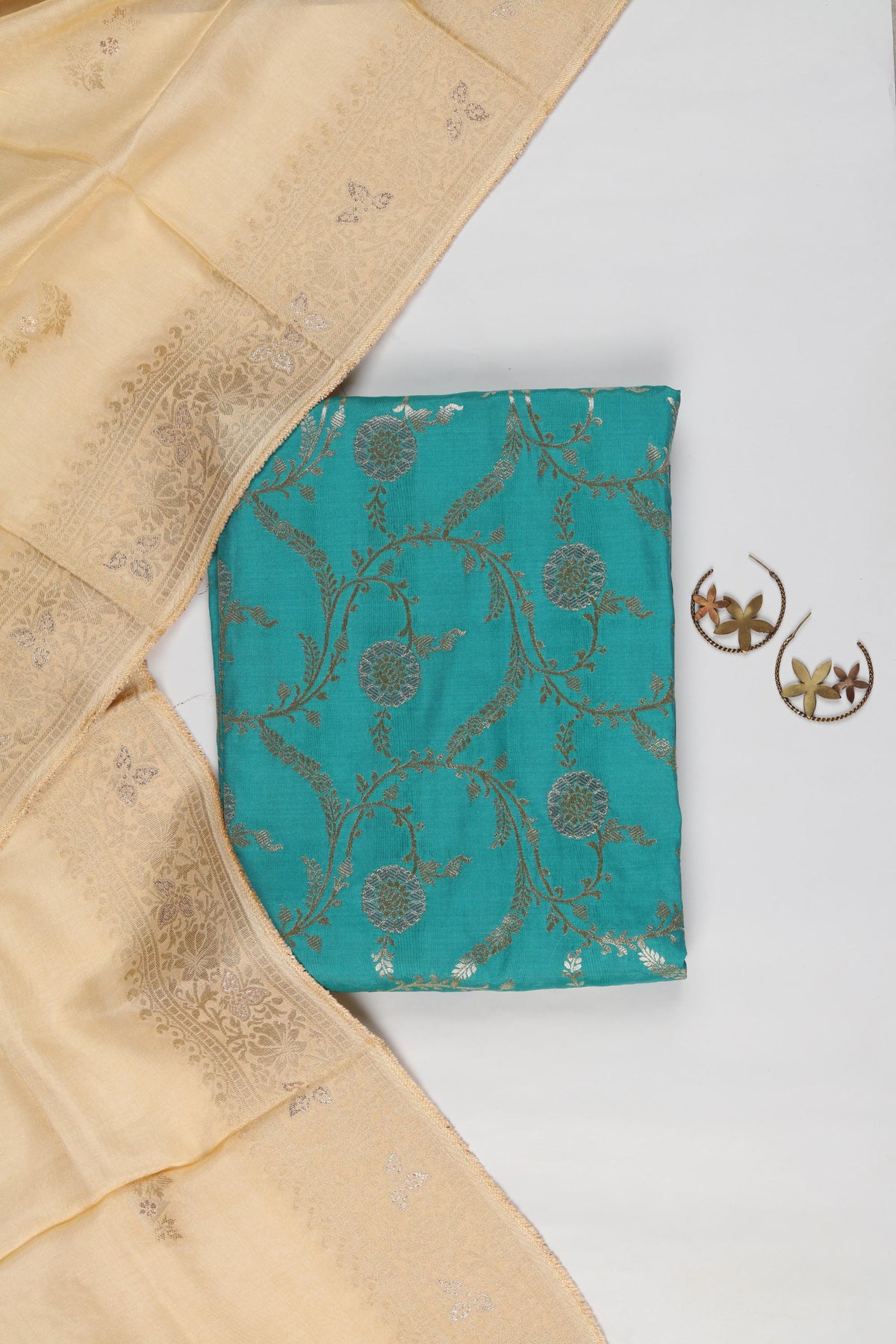 Banarasi Silk 2 Piece Unstitched Suit Set – Classic Ethnic Style-423