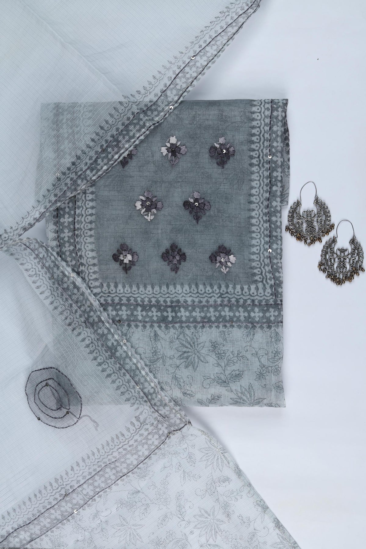 Kota Silk 3 Piece Unstitched Suit Set – Classic Ethnic Style-409