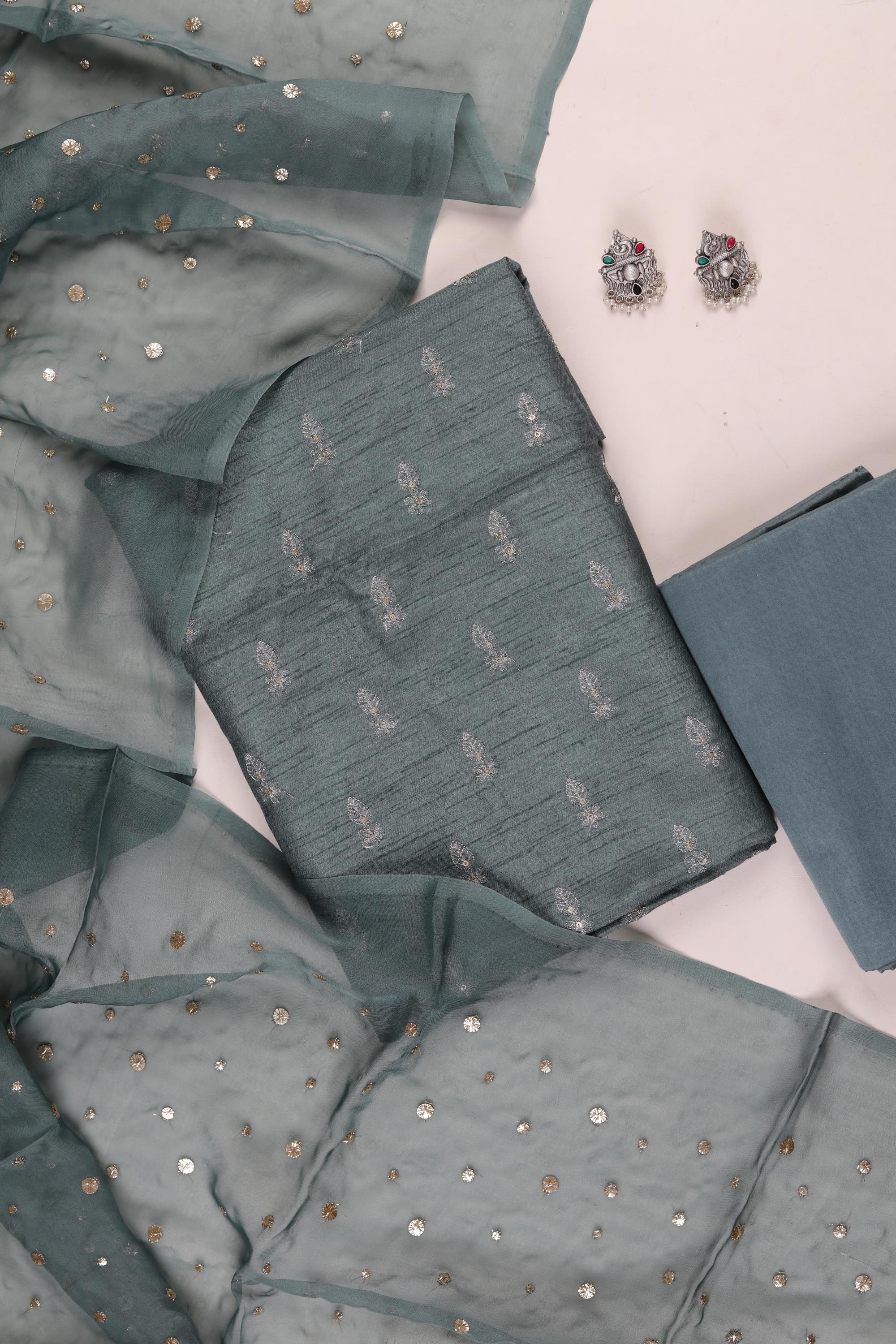 Embroided Blended silk  Set -53