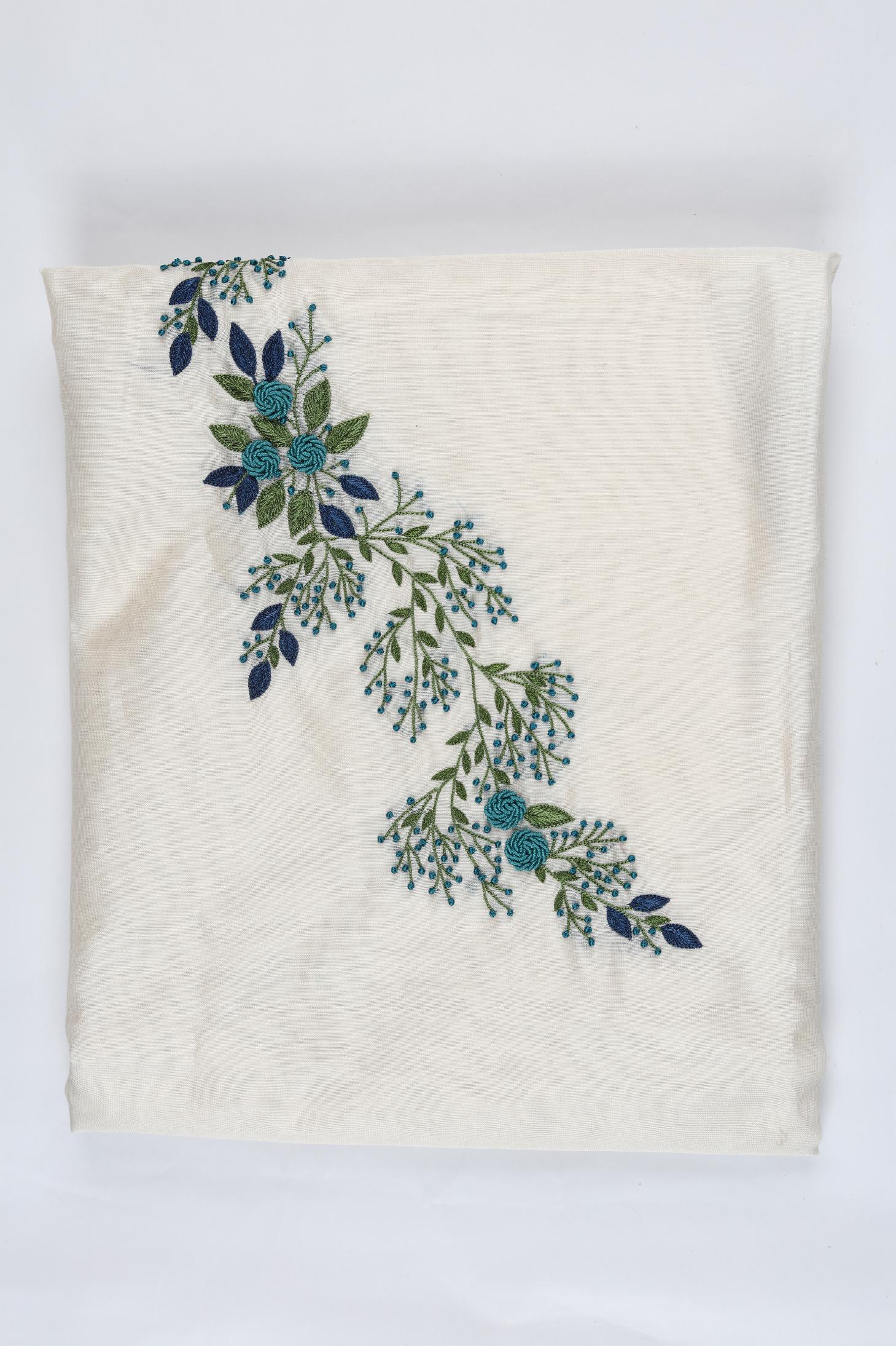 Chanderi 3 Piece Unstitched Suit Set – Elegant Ethnic Design-313