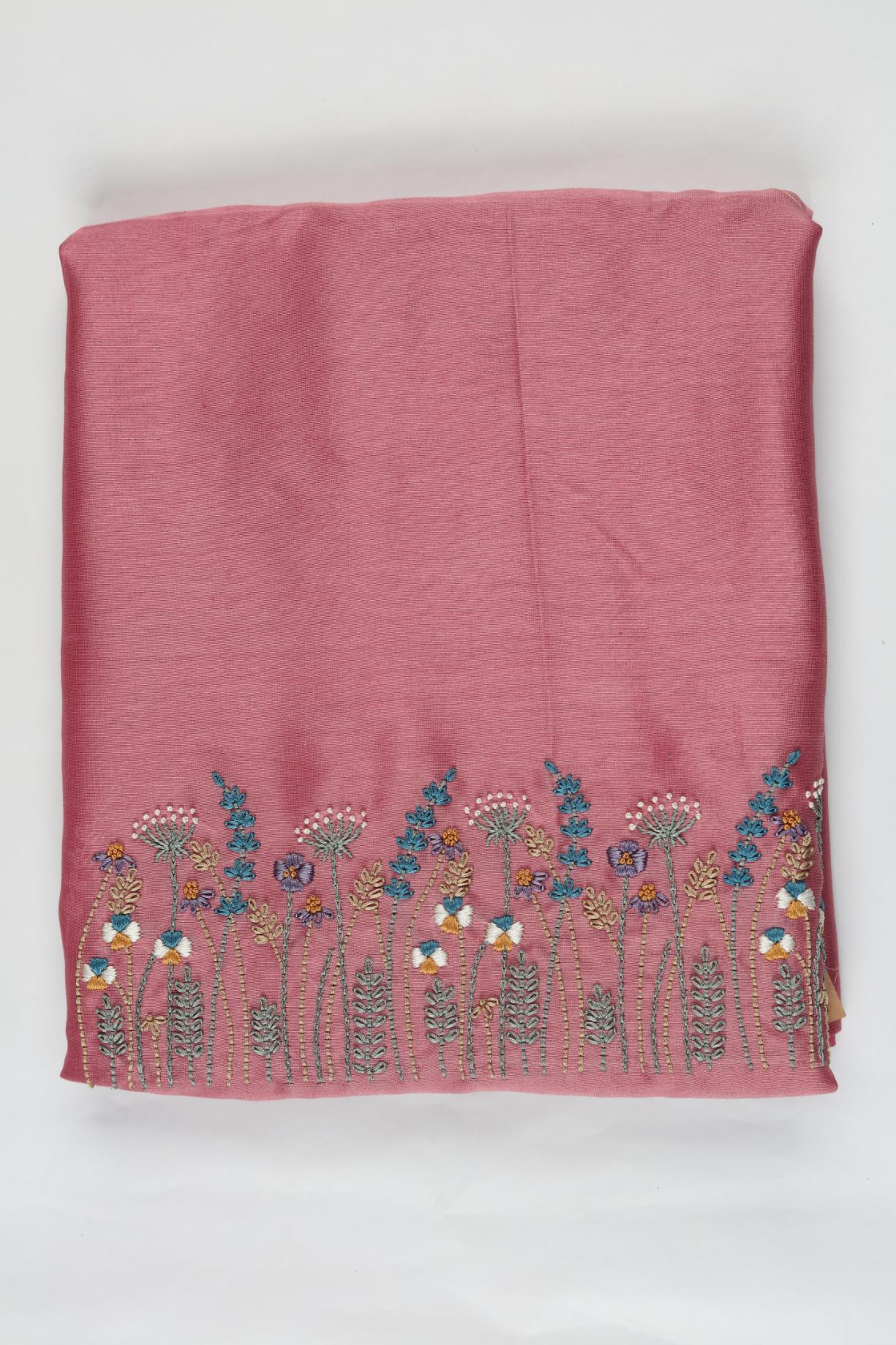 Chanderi 3 Piece Unstitched Suit Set – Elegant Ethnic Design-318