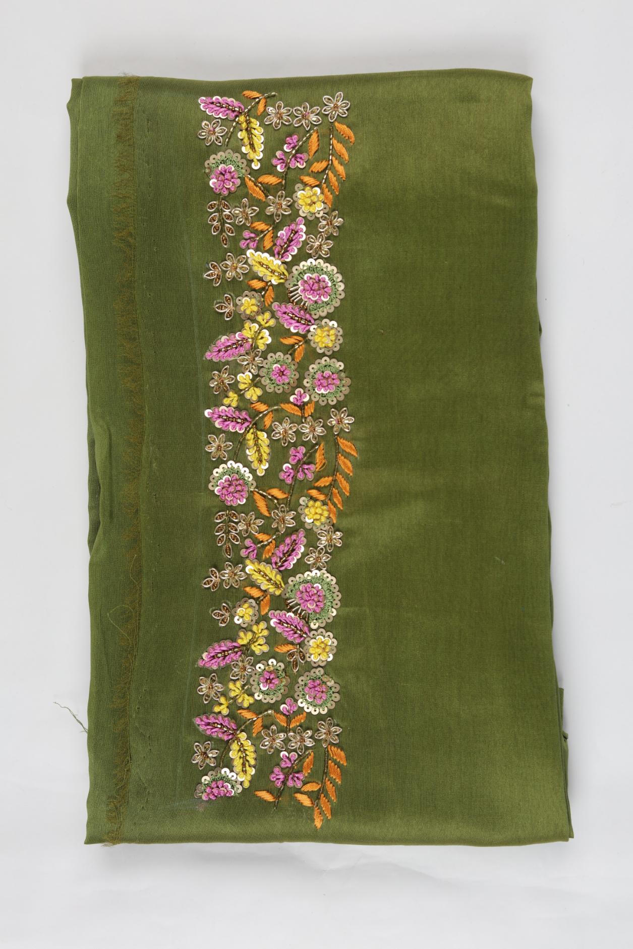 Chanderi 3 Piece Unstitched Suit Set – Elegant Ethnic Design-321