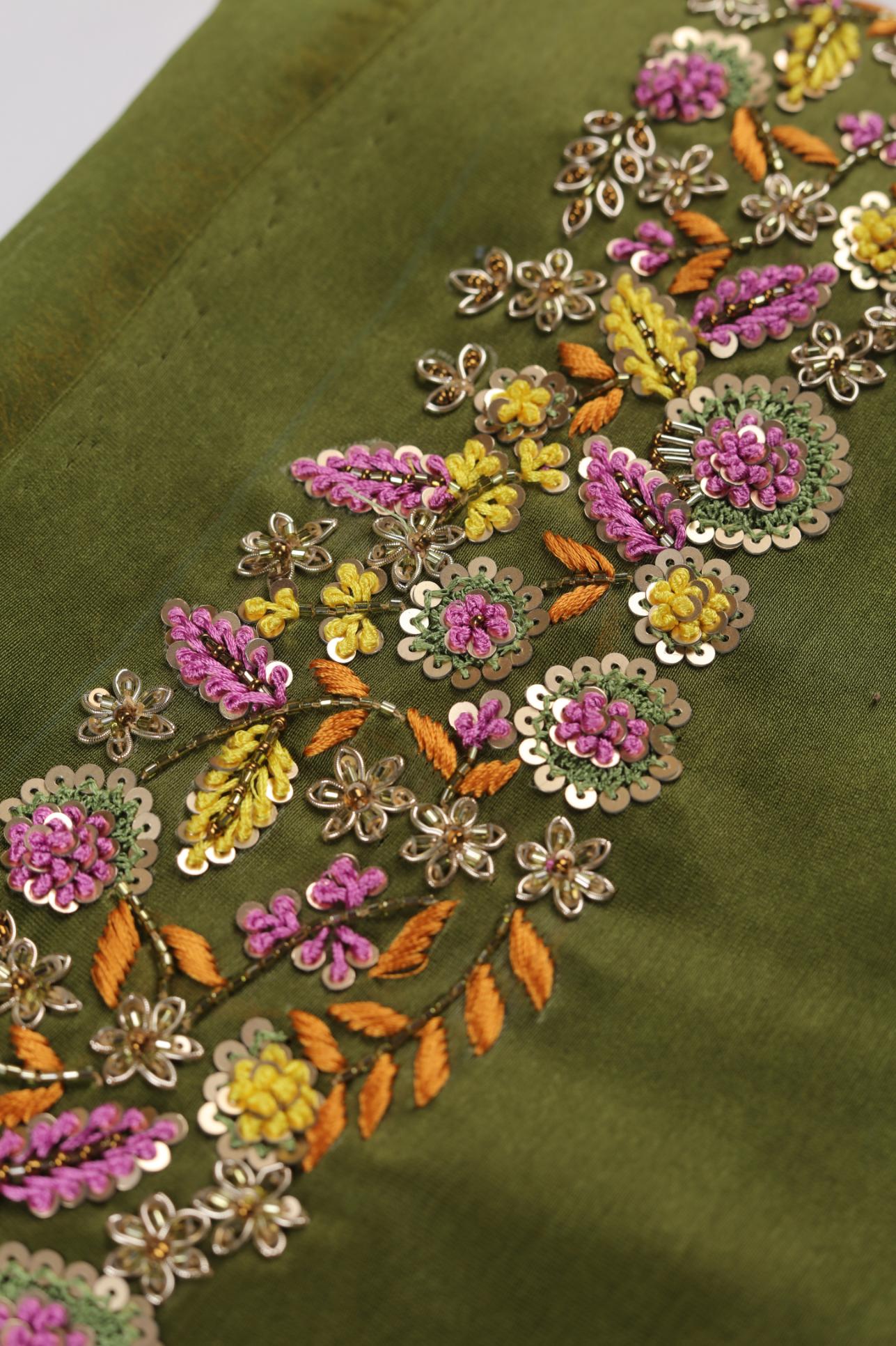 Chanderi 3 Piece Unstitched Suit Set – Elegant Ethnic Design-321