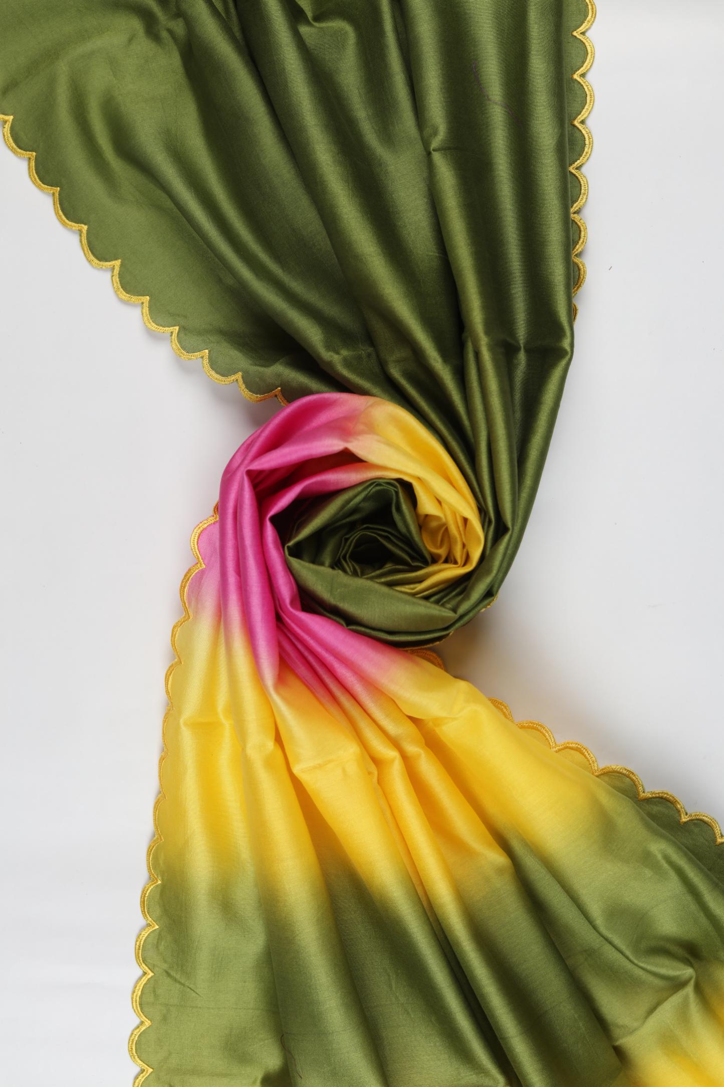 Chanderi 3 Piece Unstitched Suit Set – Elegant Ethnic Design-321