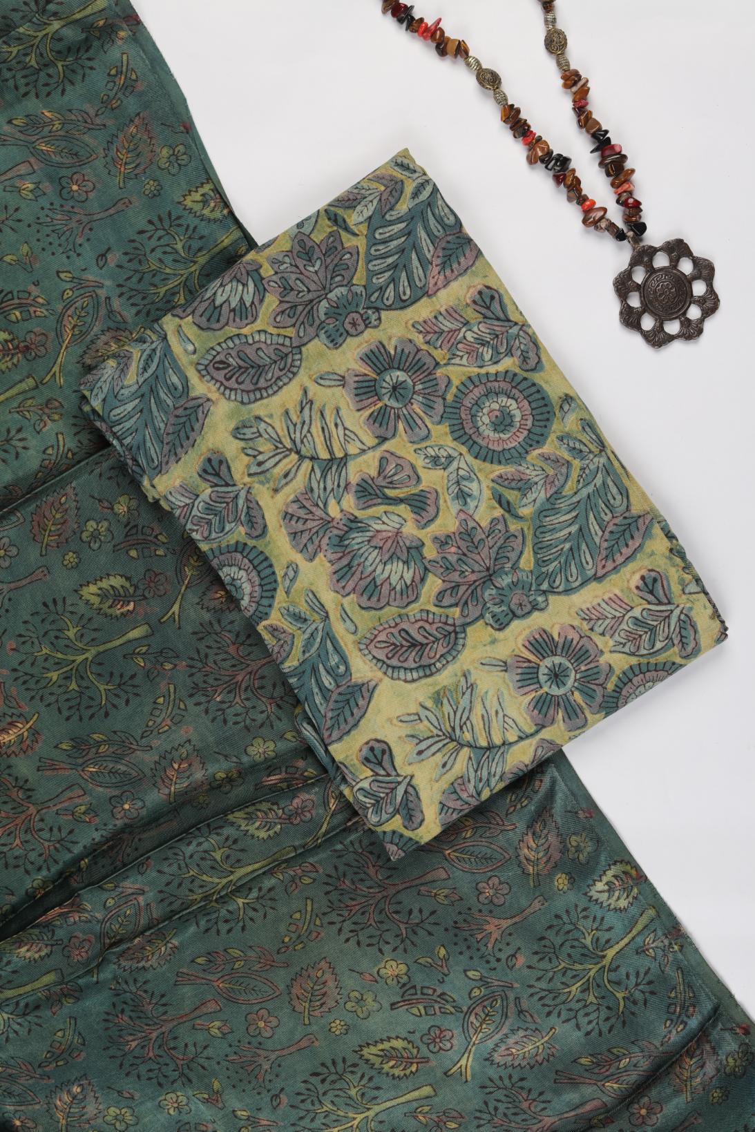 Premium Tussar Modal 2 Piece Unstitched Kurta & Dupatta Set – Traditional Weave-323