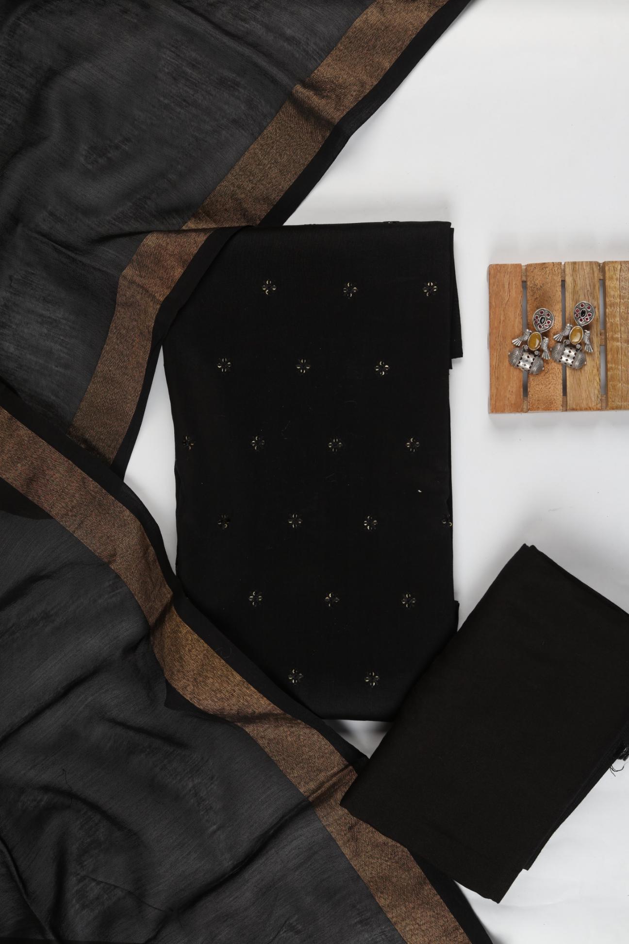 Chanderi 3 Piece Unstitched Suit Set – Traditional Weave-333