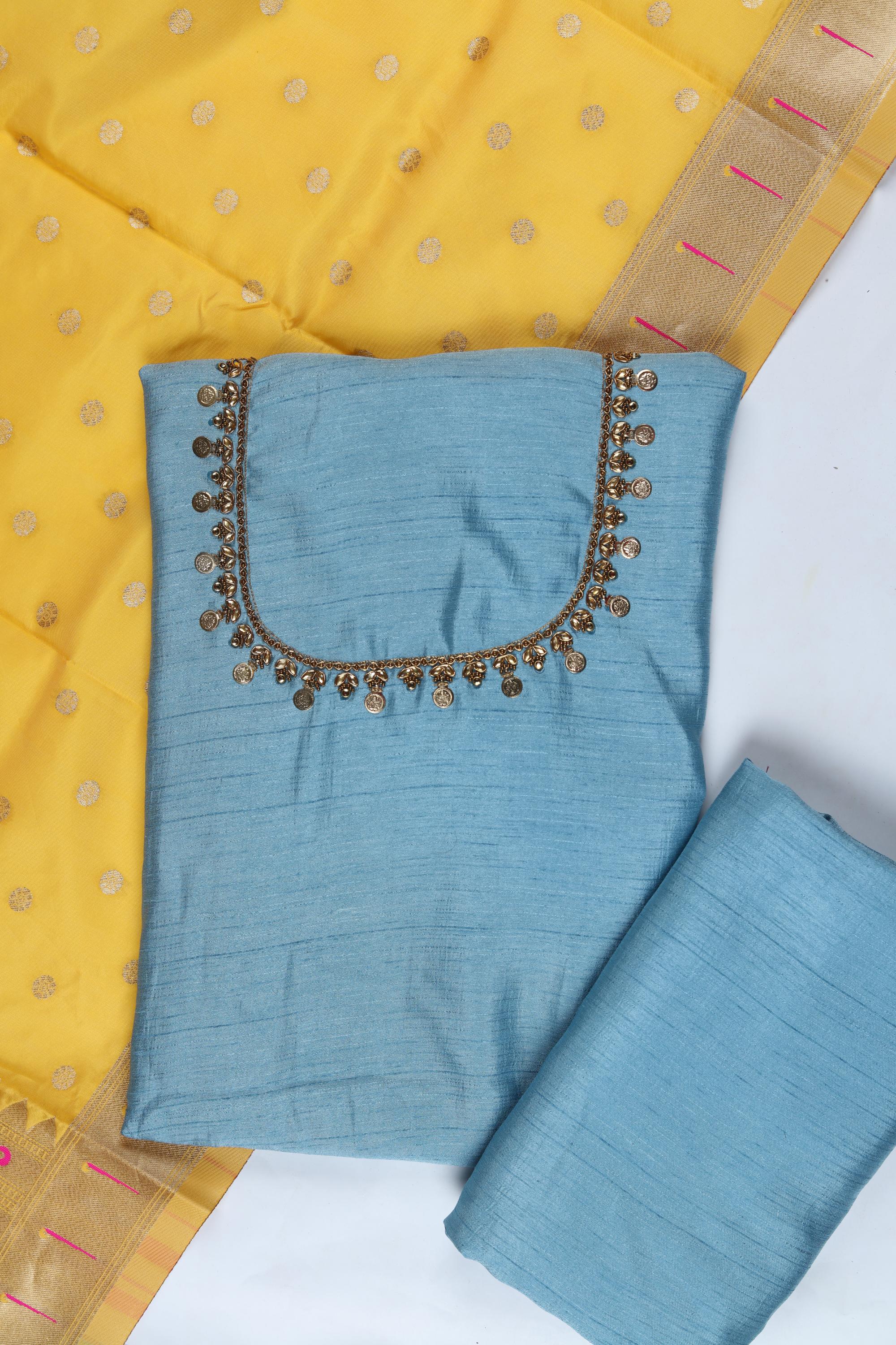 Nysa Silk 3 Piece Unstitched Suit Set – Elegant Ethnic Design-375