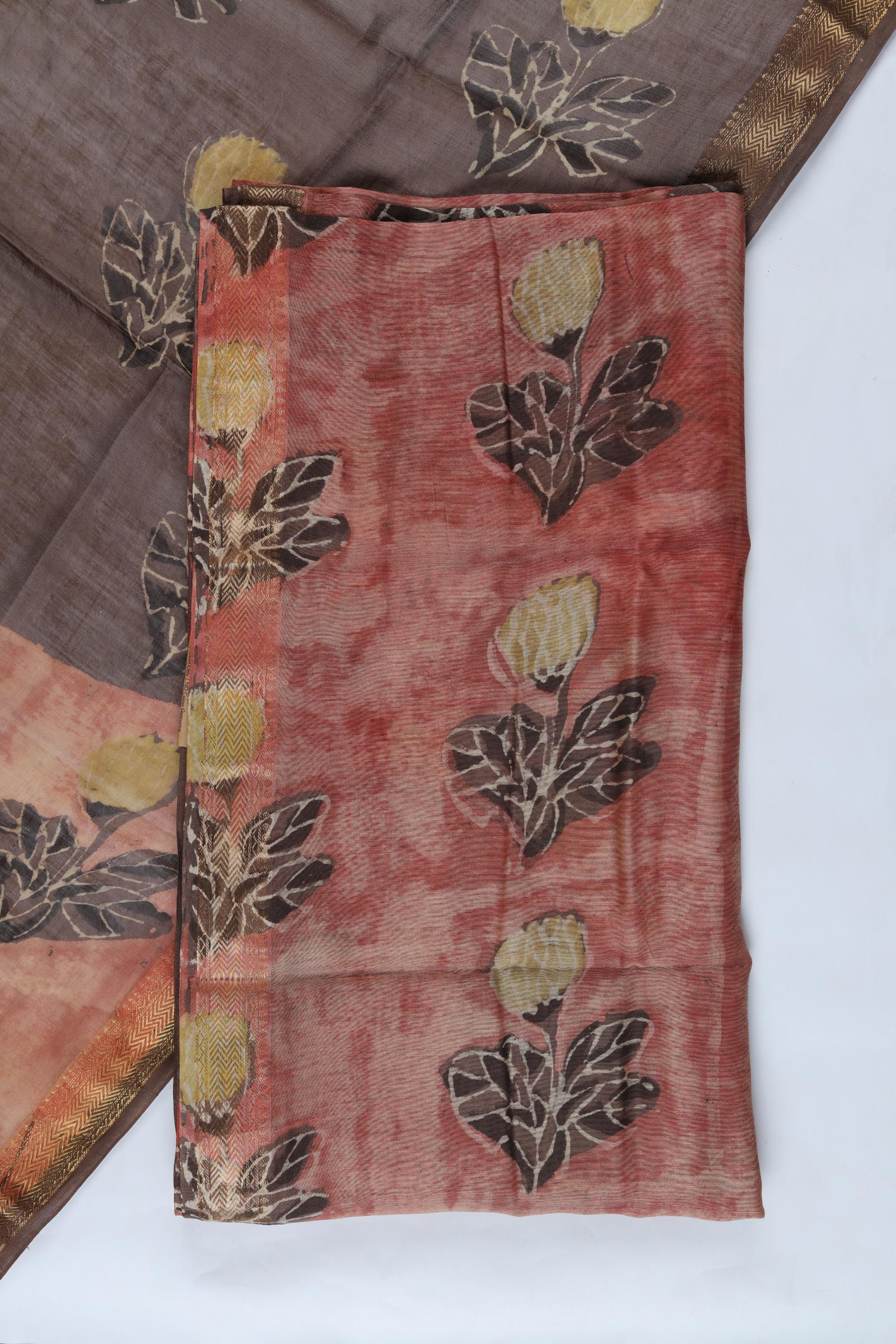 Chanderi 3 Piece Unstitched Suit Set – Traditional Weave-362