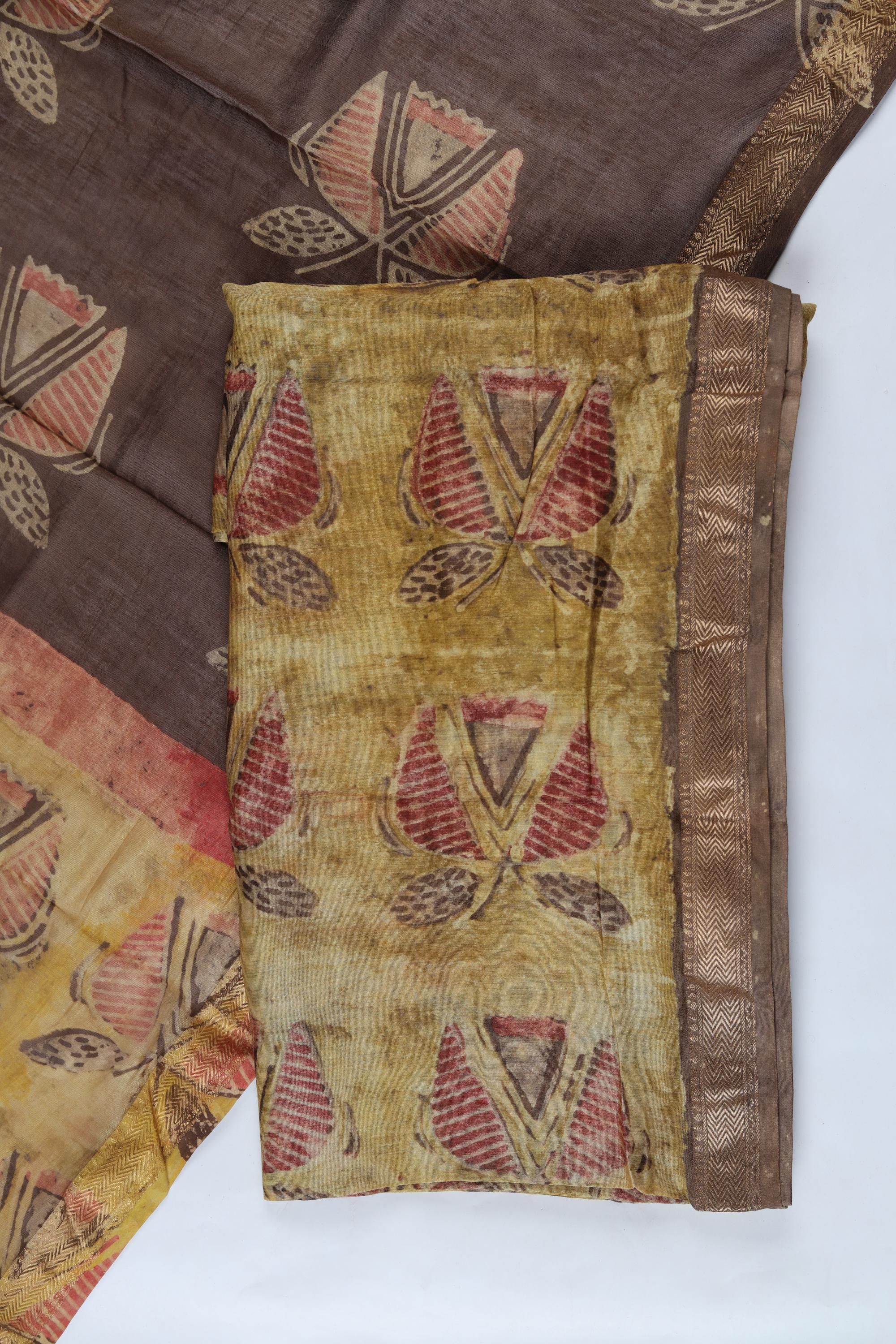 Chanderi 3 Piece Unstitched Suit Set – Traditional Weave-363