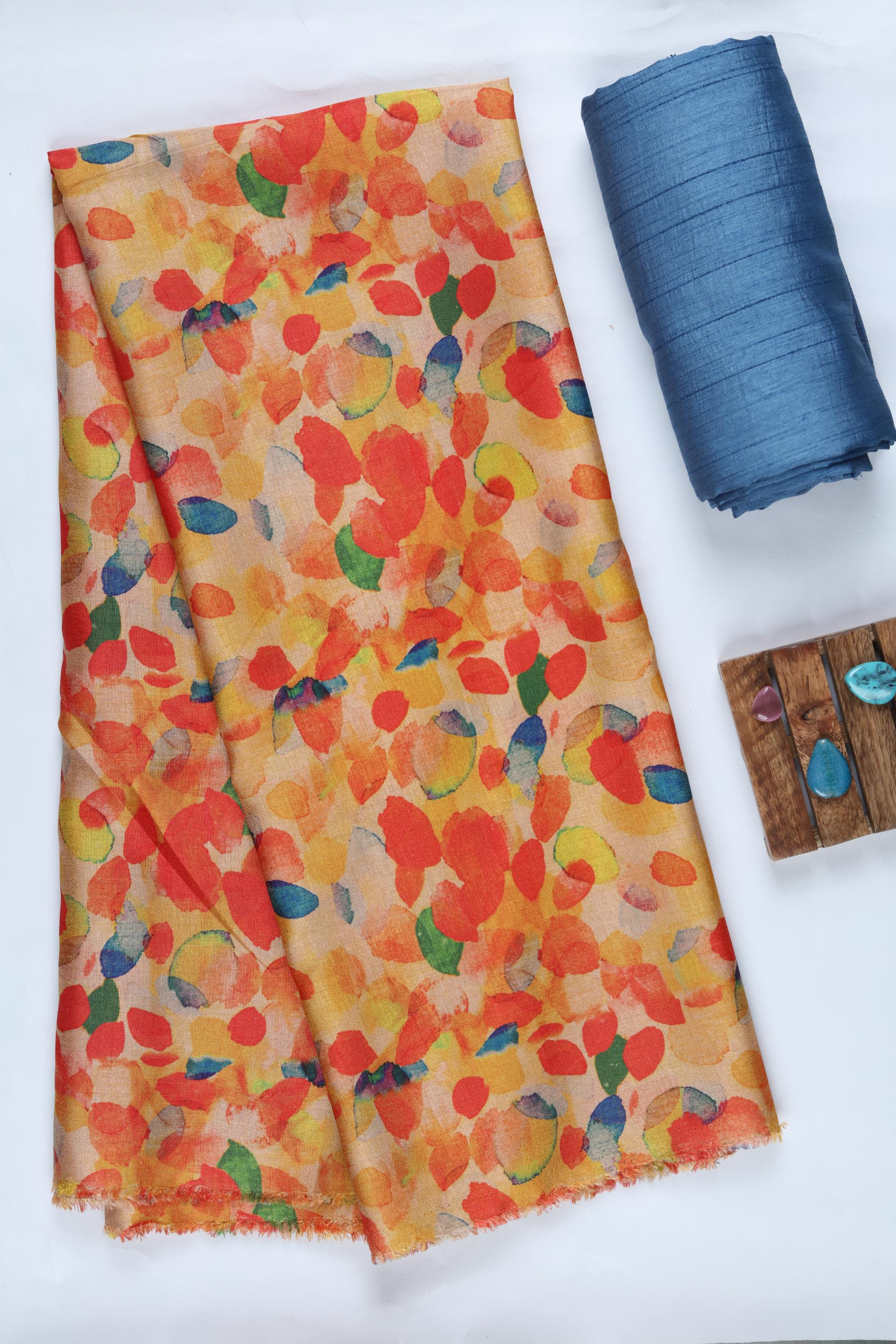 Blended Silk 3 Piece Unstitched Suit Set – Ethnic Craft-383