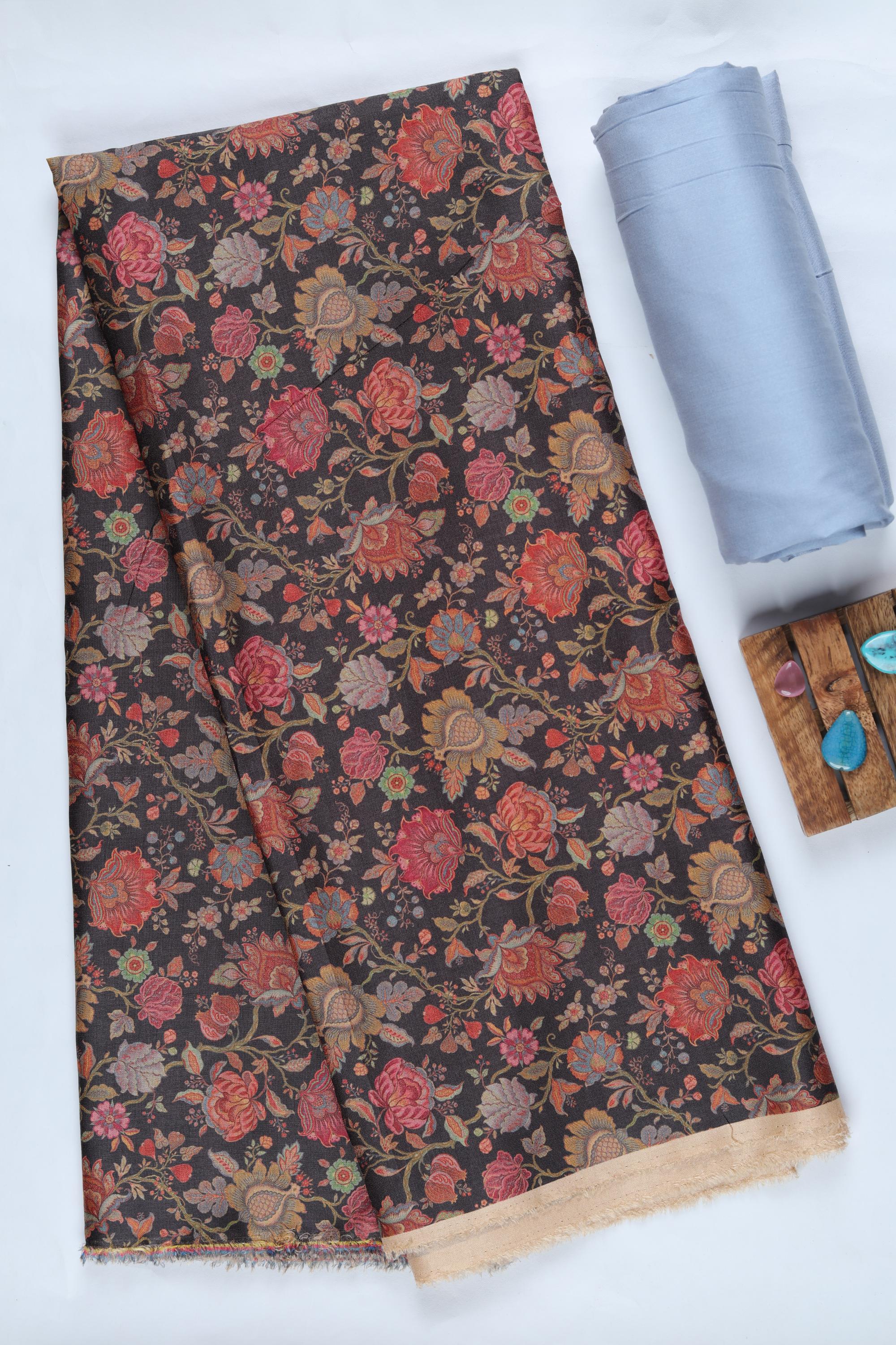 Blended Silk 3 Piece Unstitched Suit Set – Ethnic Craft-390