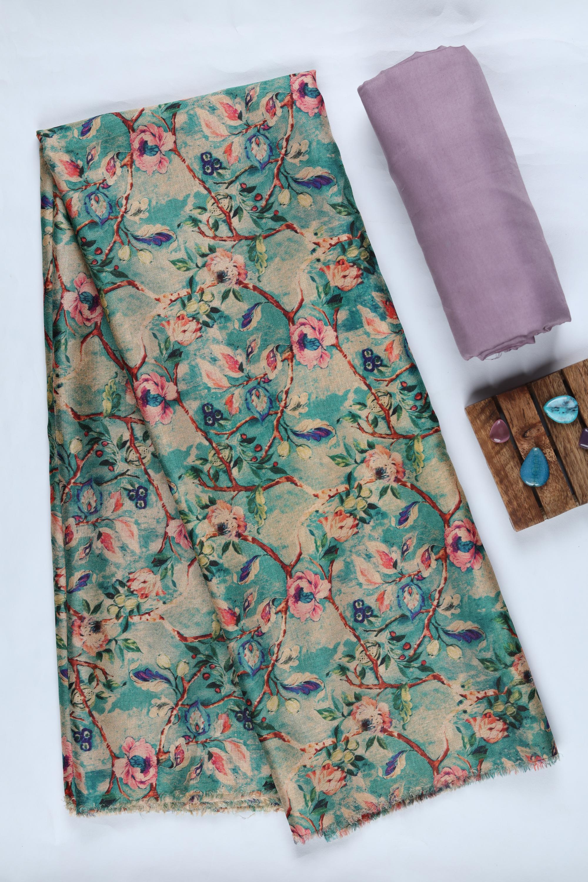 Blended Silk 3 Piece Unstitched Suit Set – Ethnic Craft-392