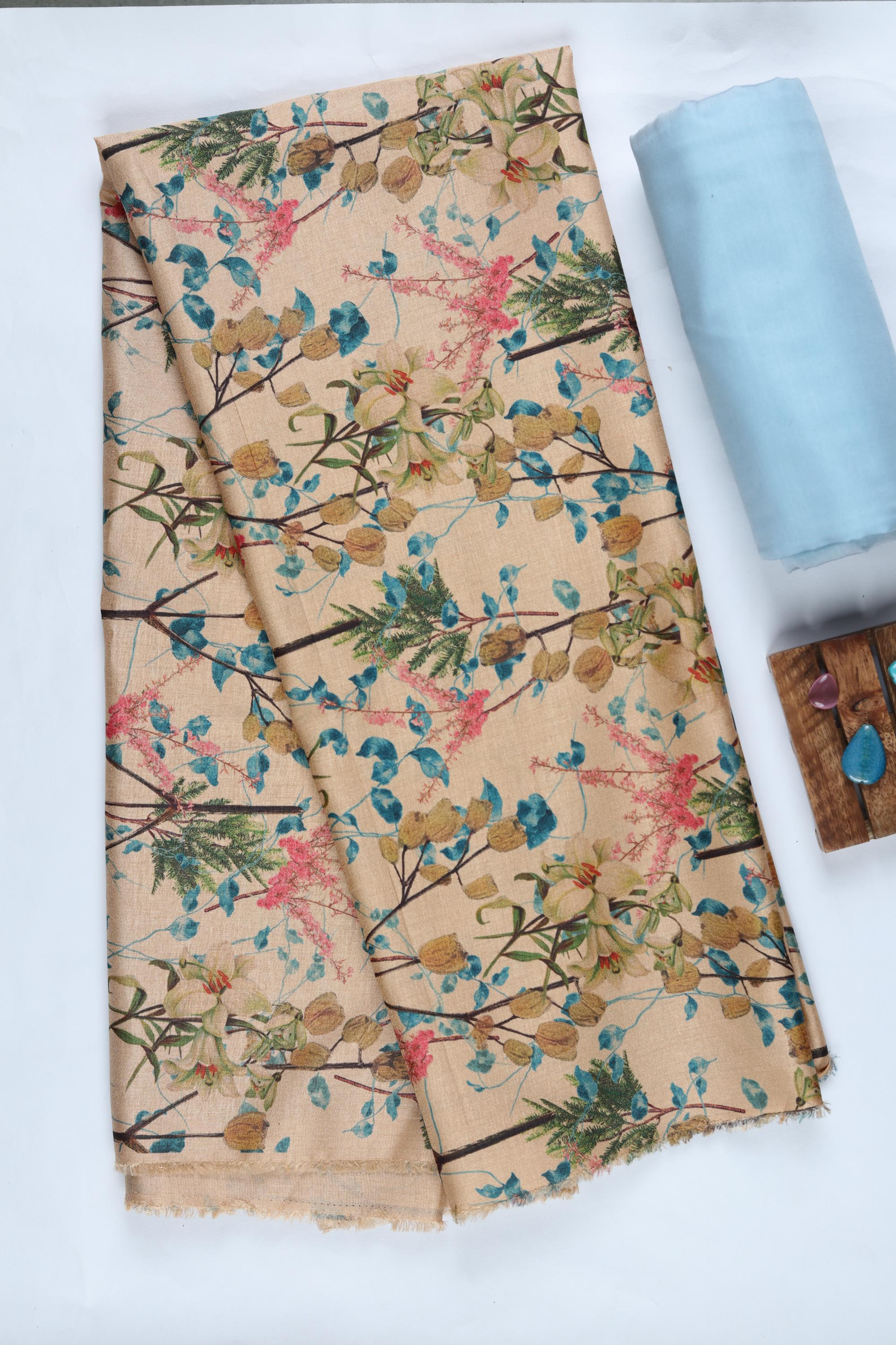 Blended Silk 3 Piece Unstitched Suit Set – Ethnic Craft399