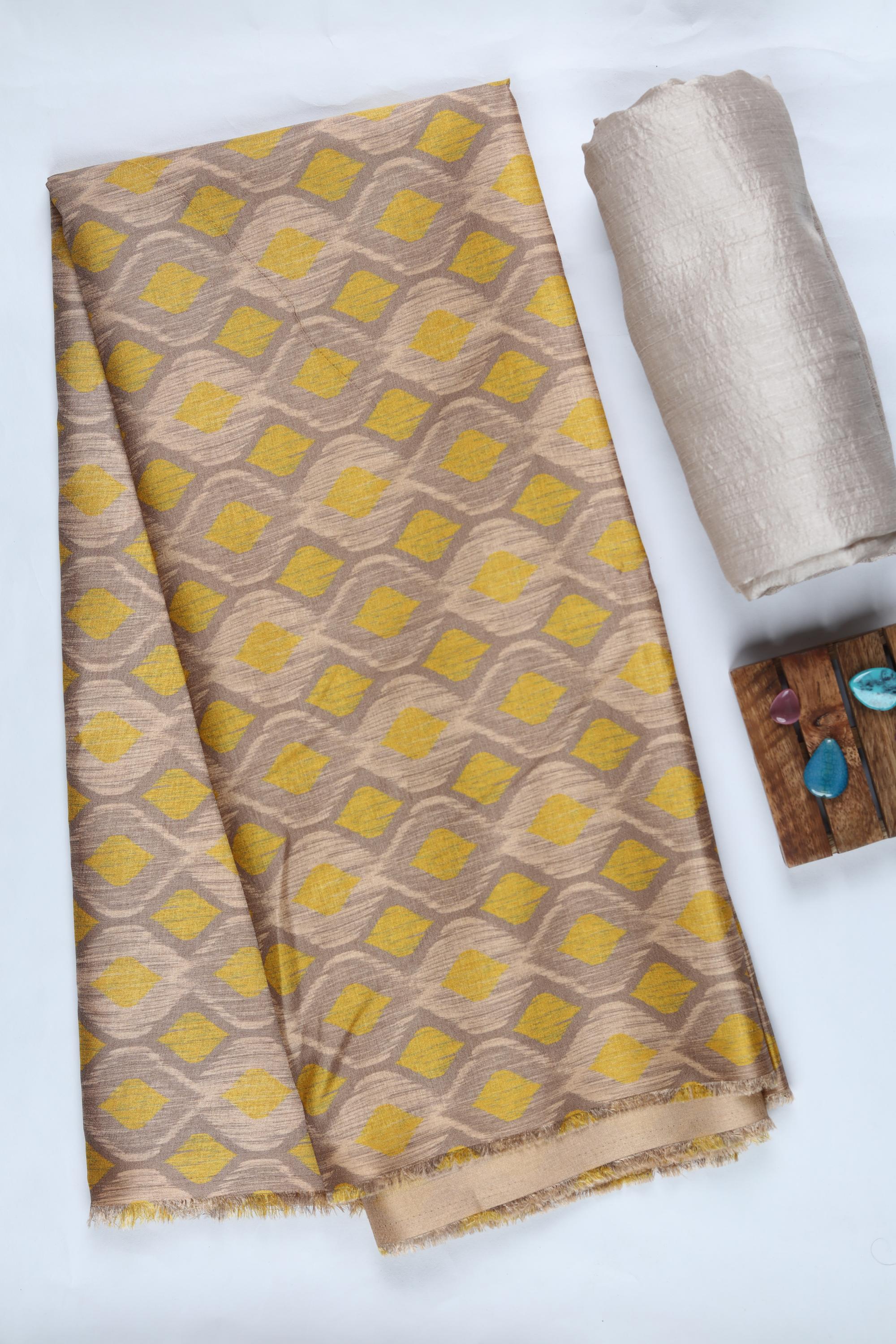 Blended Silk 3 Piece Unstitched Suit Set – Ethnic Craft400