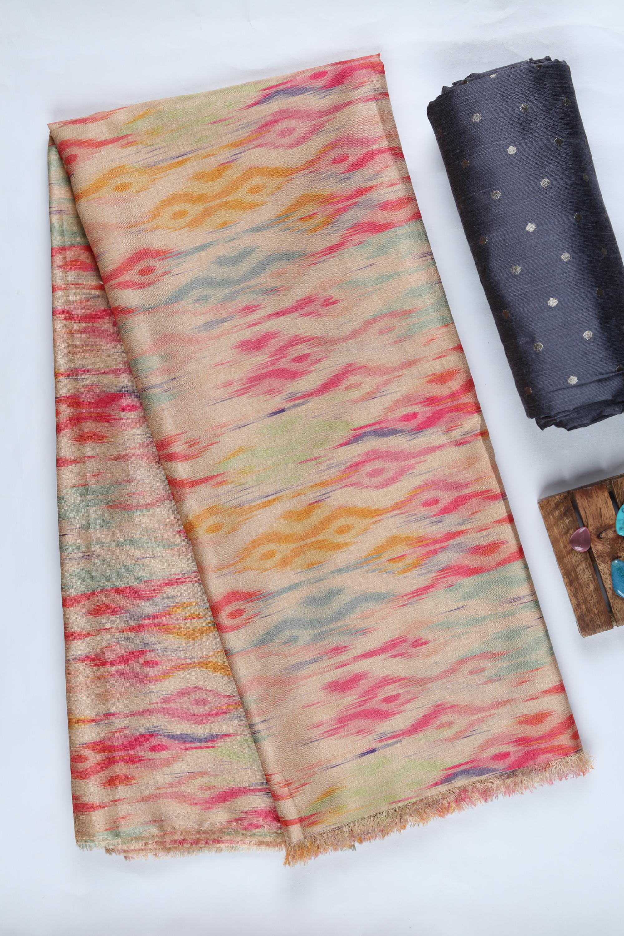 Blended Silk 3 Piece Unstitched Suit Set – Ethnic Craft407