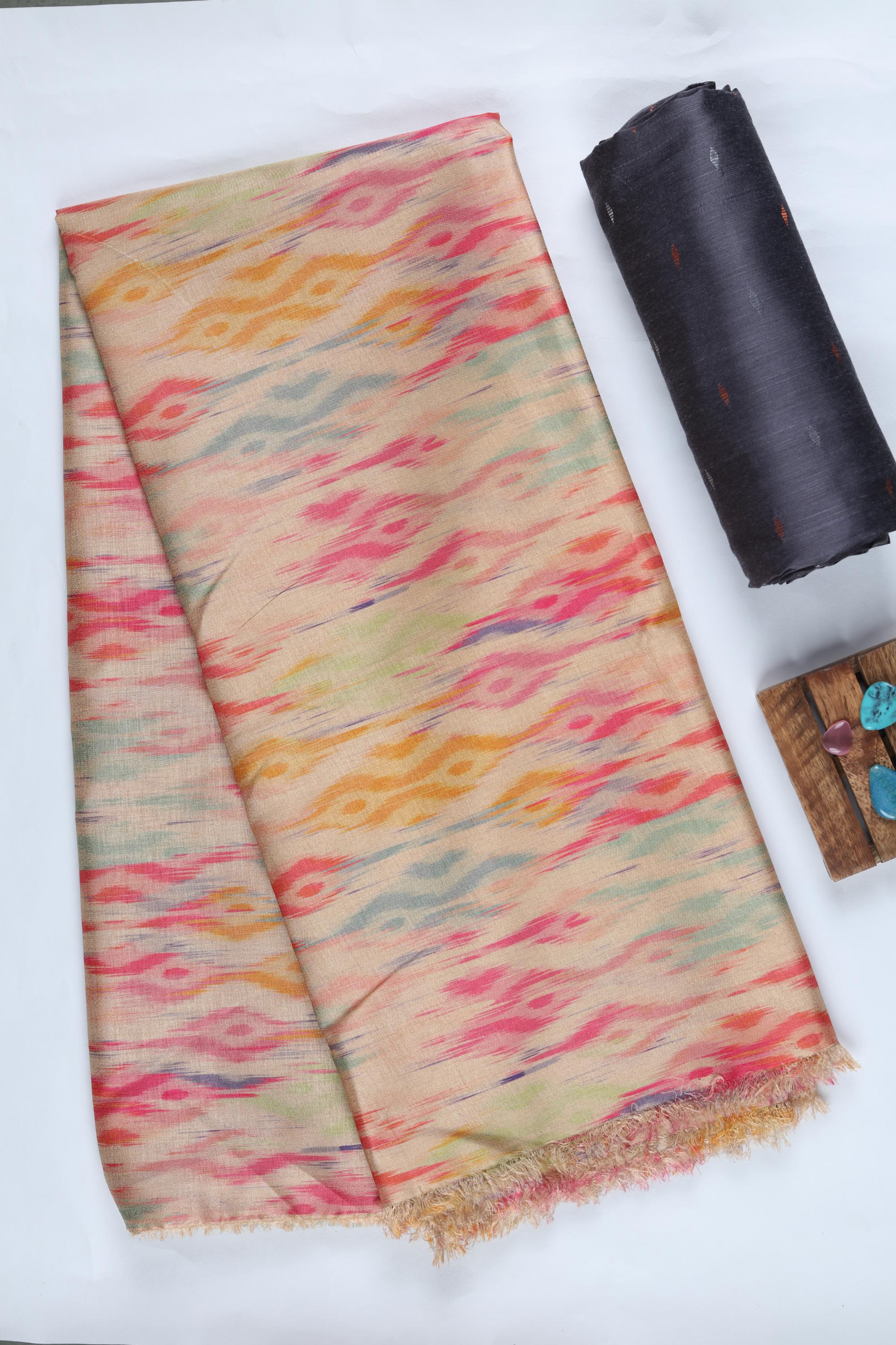 Blended Silk 3 Piece Unstitched Suit Set – Ethnic Craft408