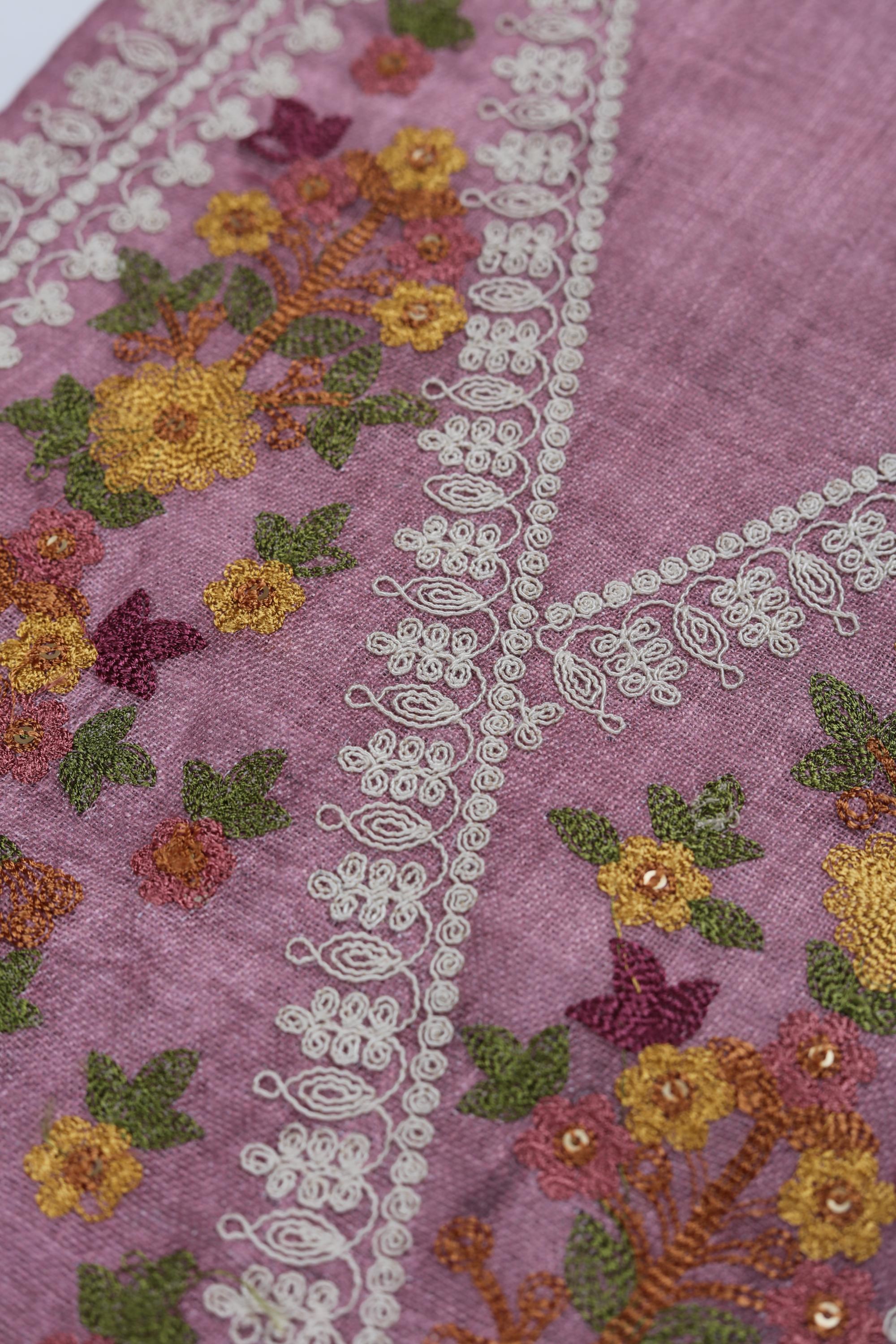 Blended Silk 3 Piece Unstitched Suit Set – Elegant Embroidery-417