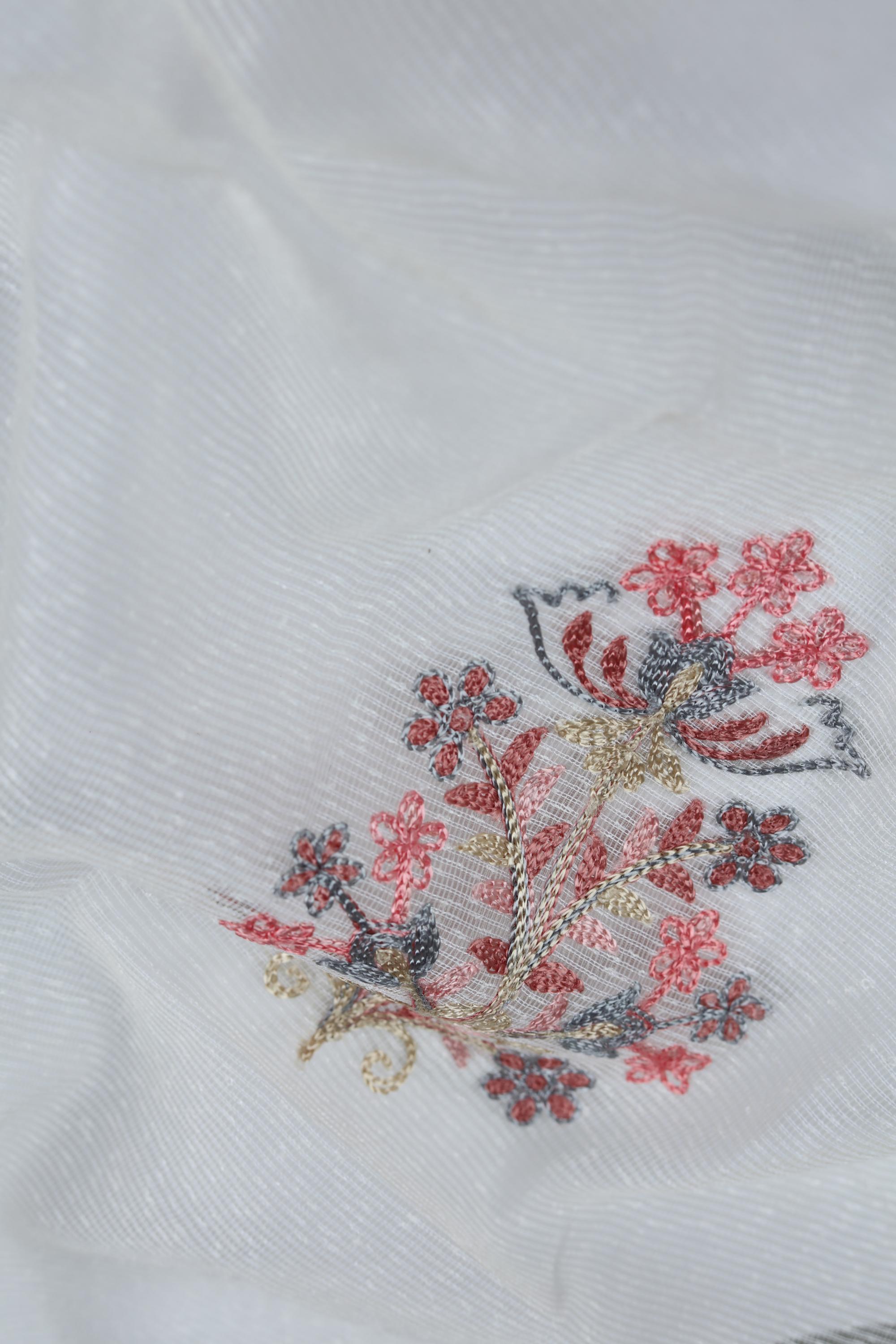 Blended Silk 3 Piece Unstitched Suit Set – Elegant Embroidery-418