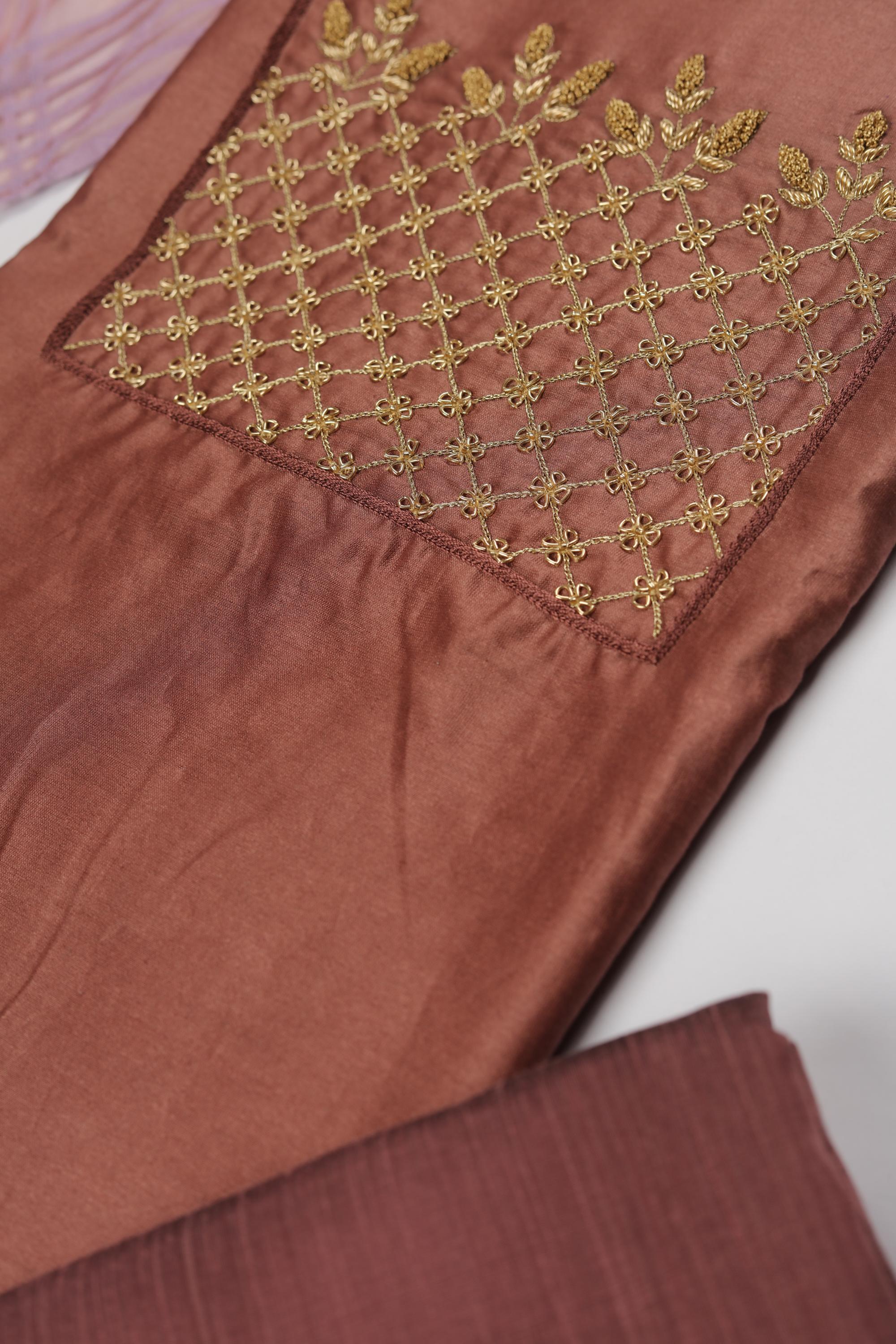 embroidered Chanderi Set - 37