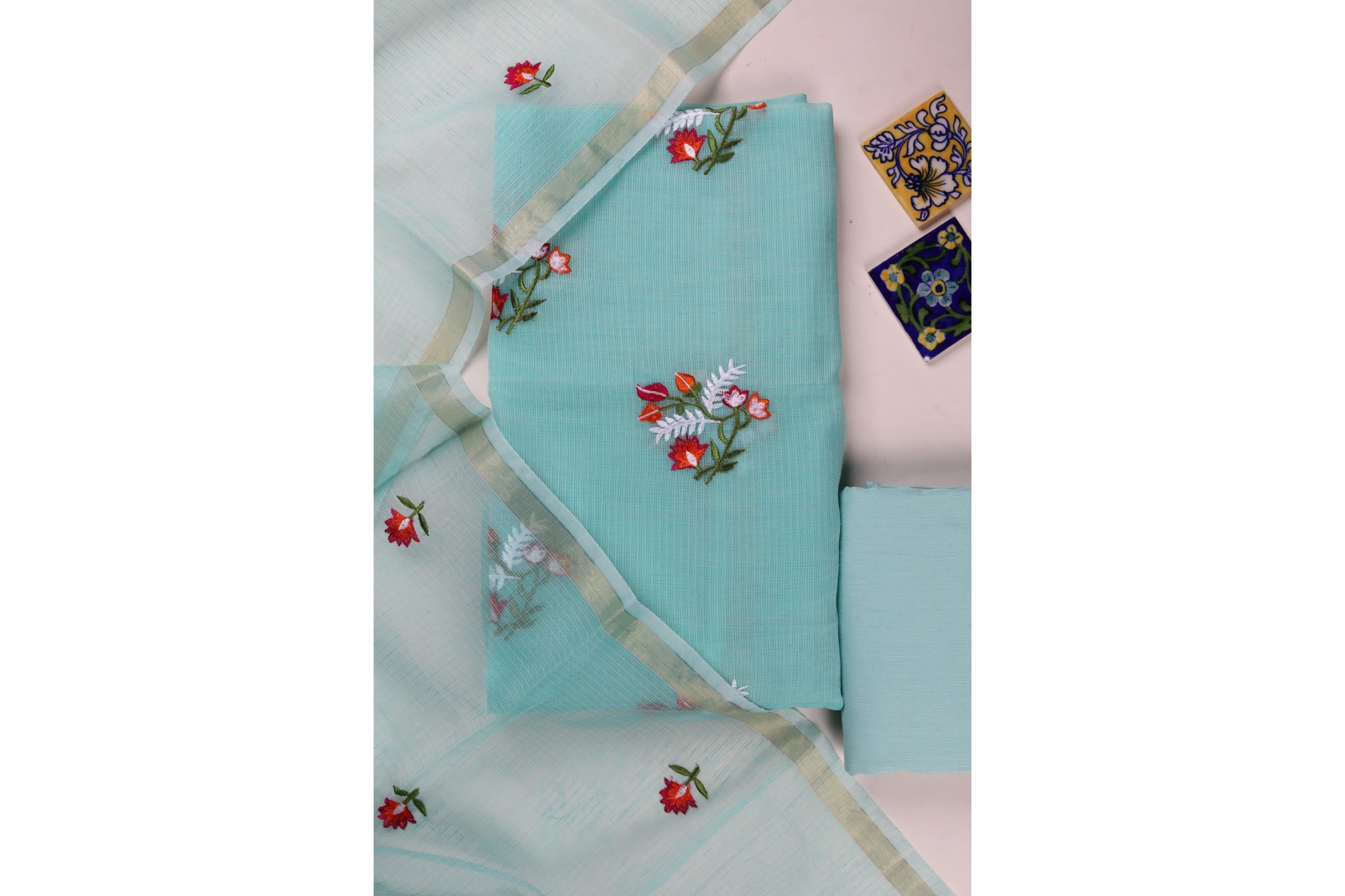 ELEGANT KOTA TOP AND DUPATTA SET WITH COTTON SILK BOTTOM-2