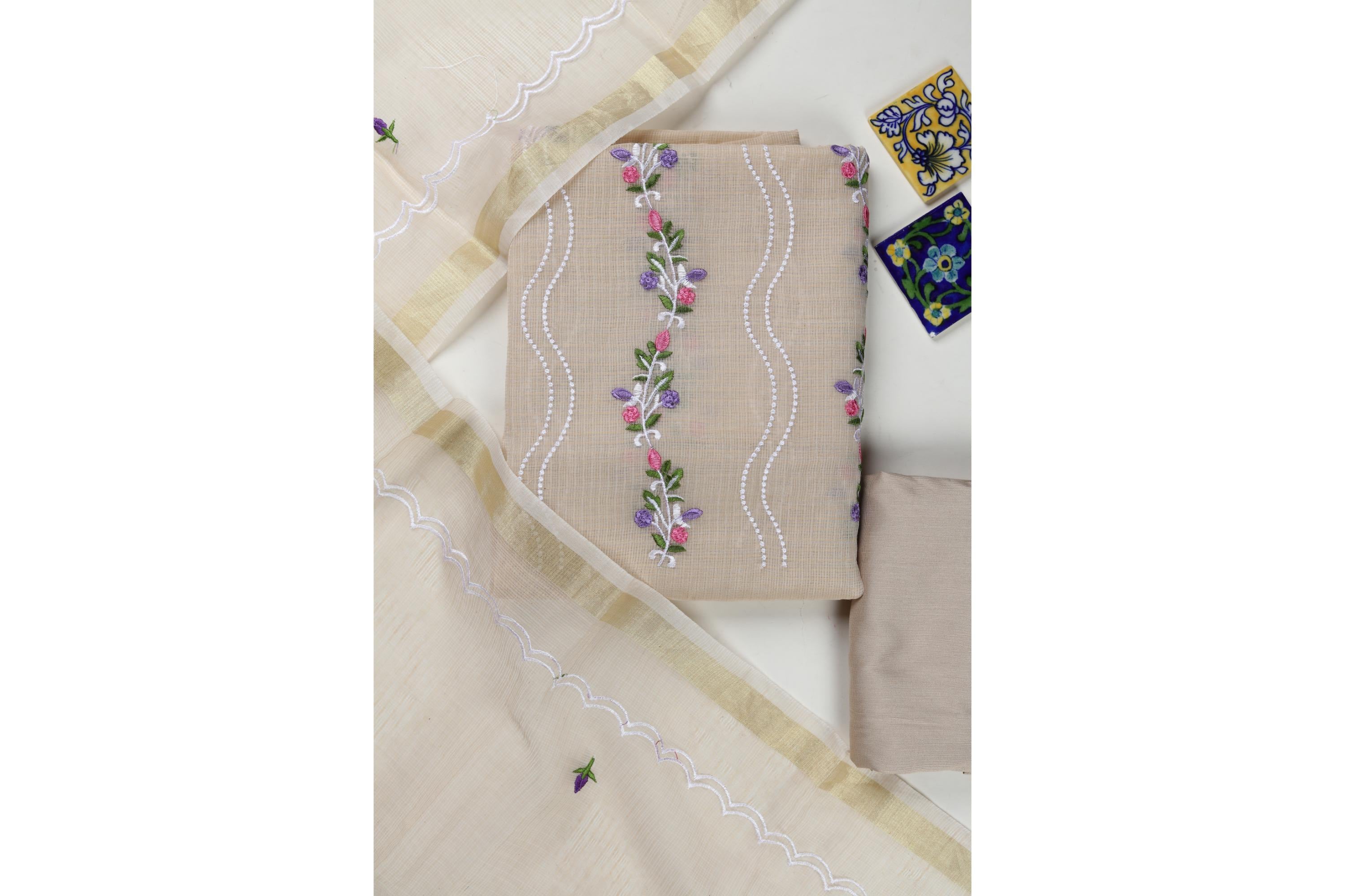 ELEGANT KOTA TOP AND DUPATTA SET WITH COTTON SILK BOTTOM-4