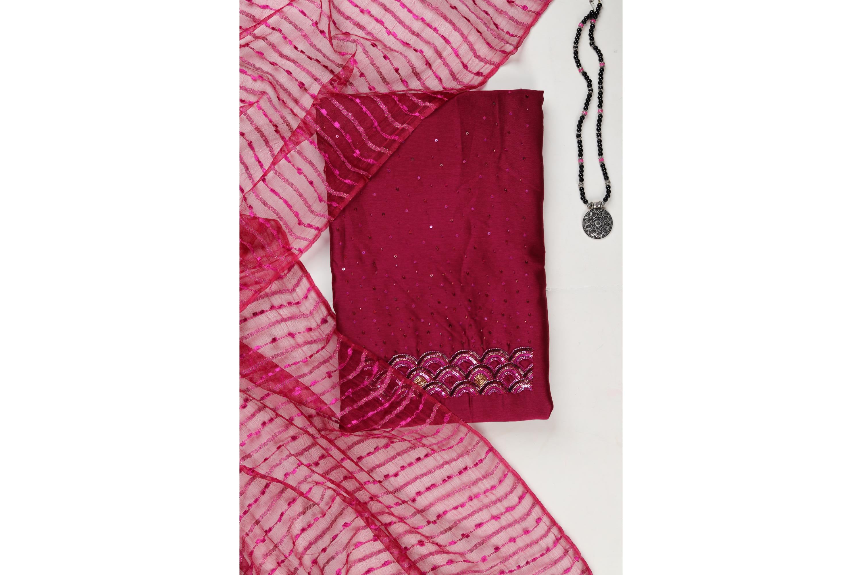 Chanderi With beautiful Net Dupatta Set-1
