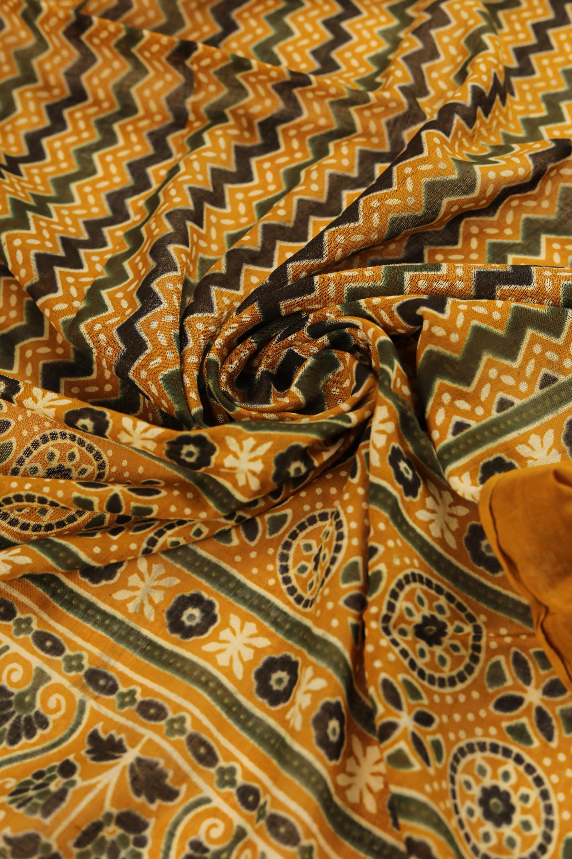 Elegant Cotton Kantha Work Suit with Printed Dupatta-4